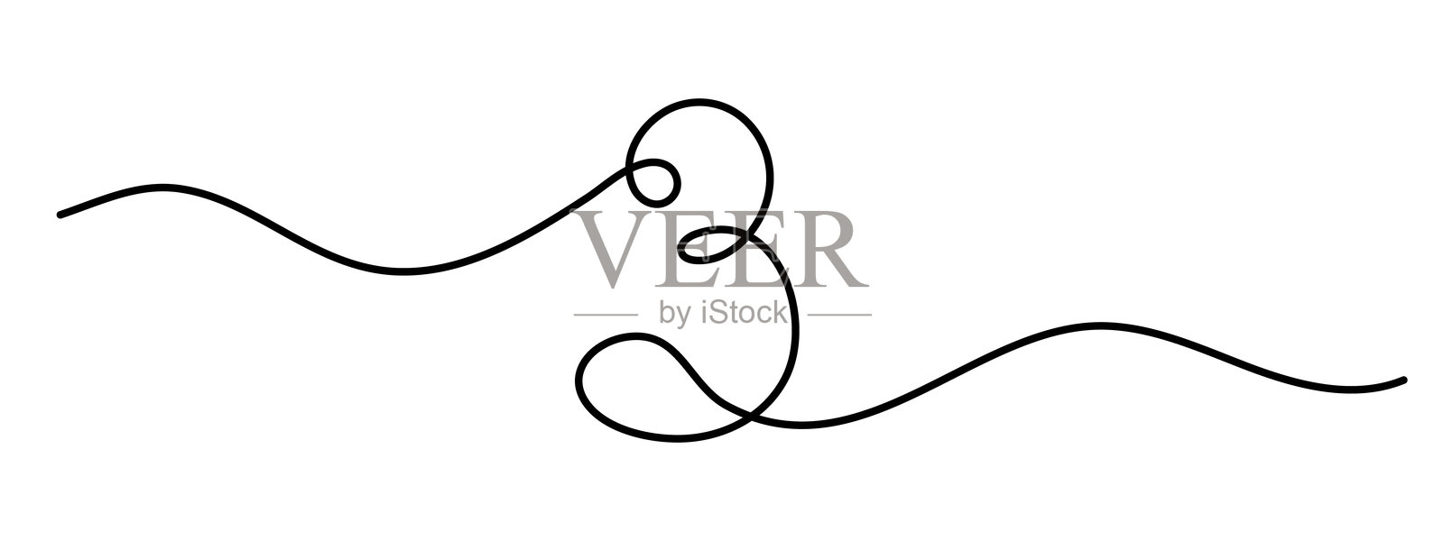 数字三，线条艺术，手绘的第三个符号，连续绘制轮廓，数字数学轮廓，极简主义数字符号轮廓。可编辑描边。孤立。矢量图。插画图片素材