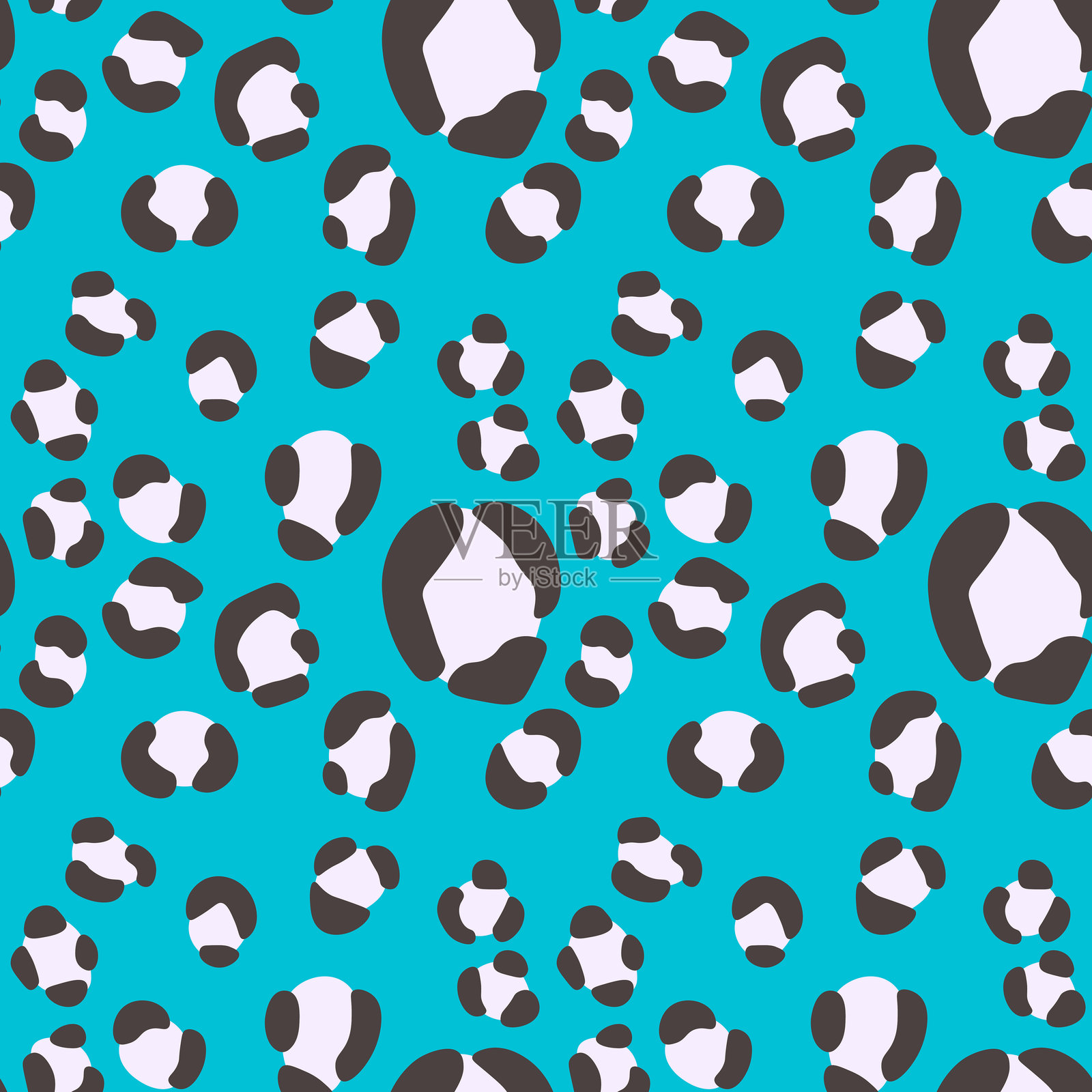 抽象现代豹纹无缝图案。动物时尚潮流背景。彩色装饰矢量图，适用于印刷、面料、纺织品。风格化皮肤的现代装饰。插画图片素材