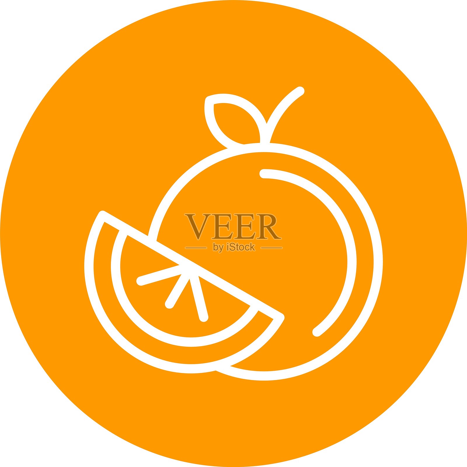 橙色线条多色圆圈插画图片素材