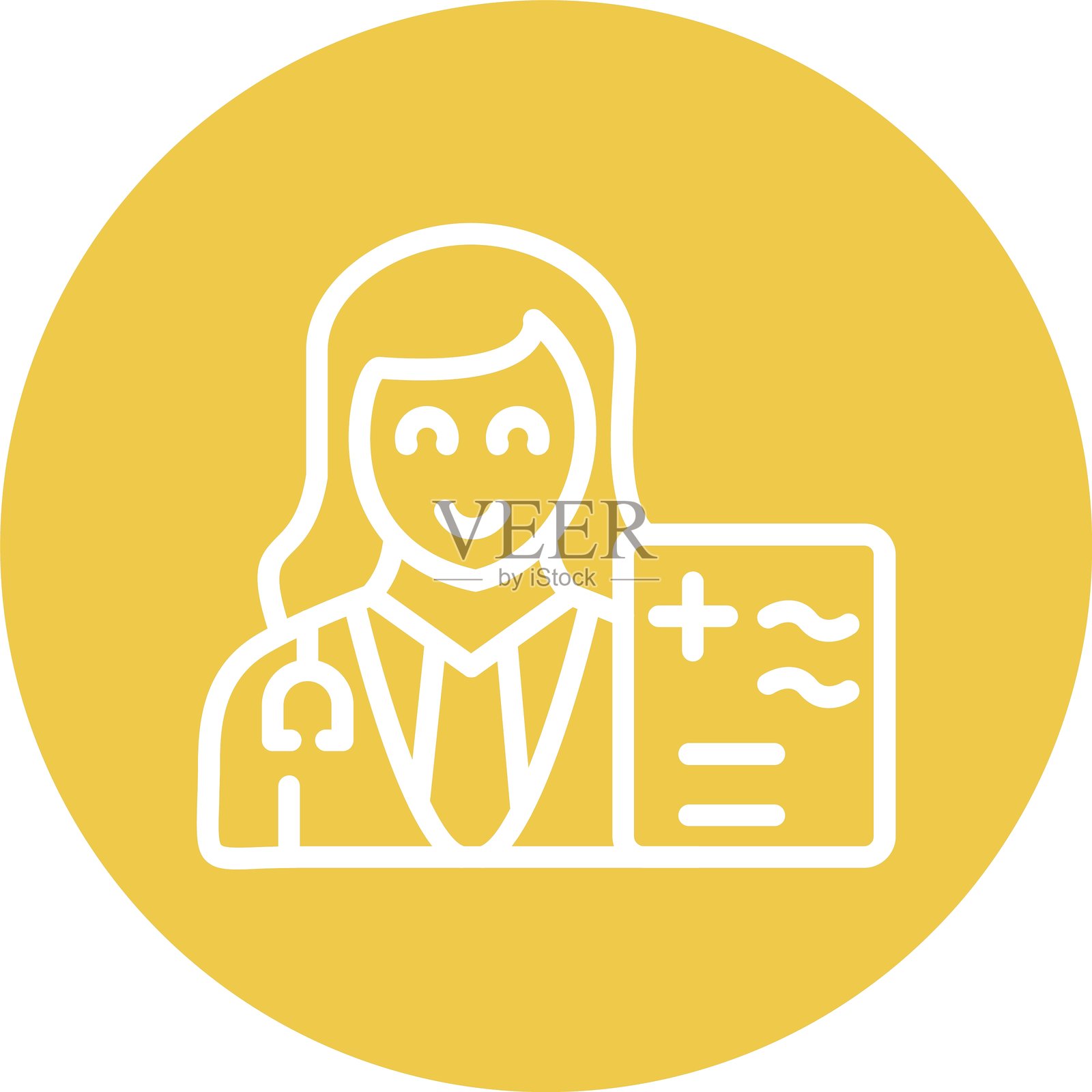 医生线条多彩圆圈插画图片素材