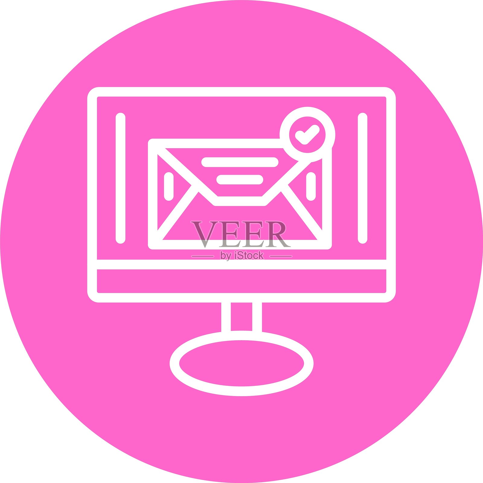 彩色的邮件线条圆圈插画图片素材