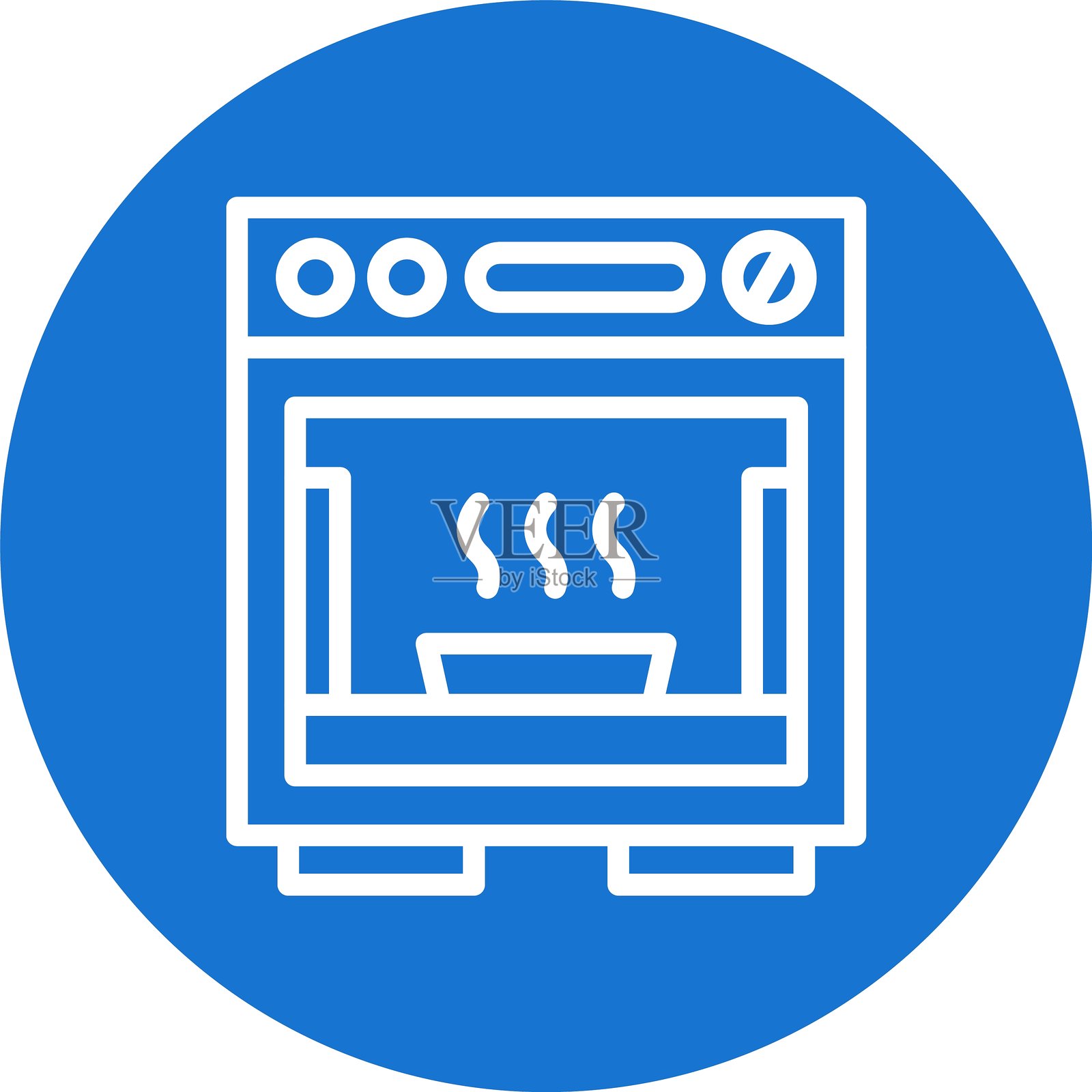 烤箱线多色圆圈插画图片素材