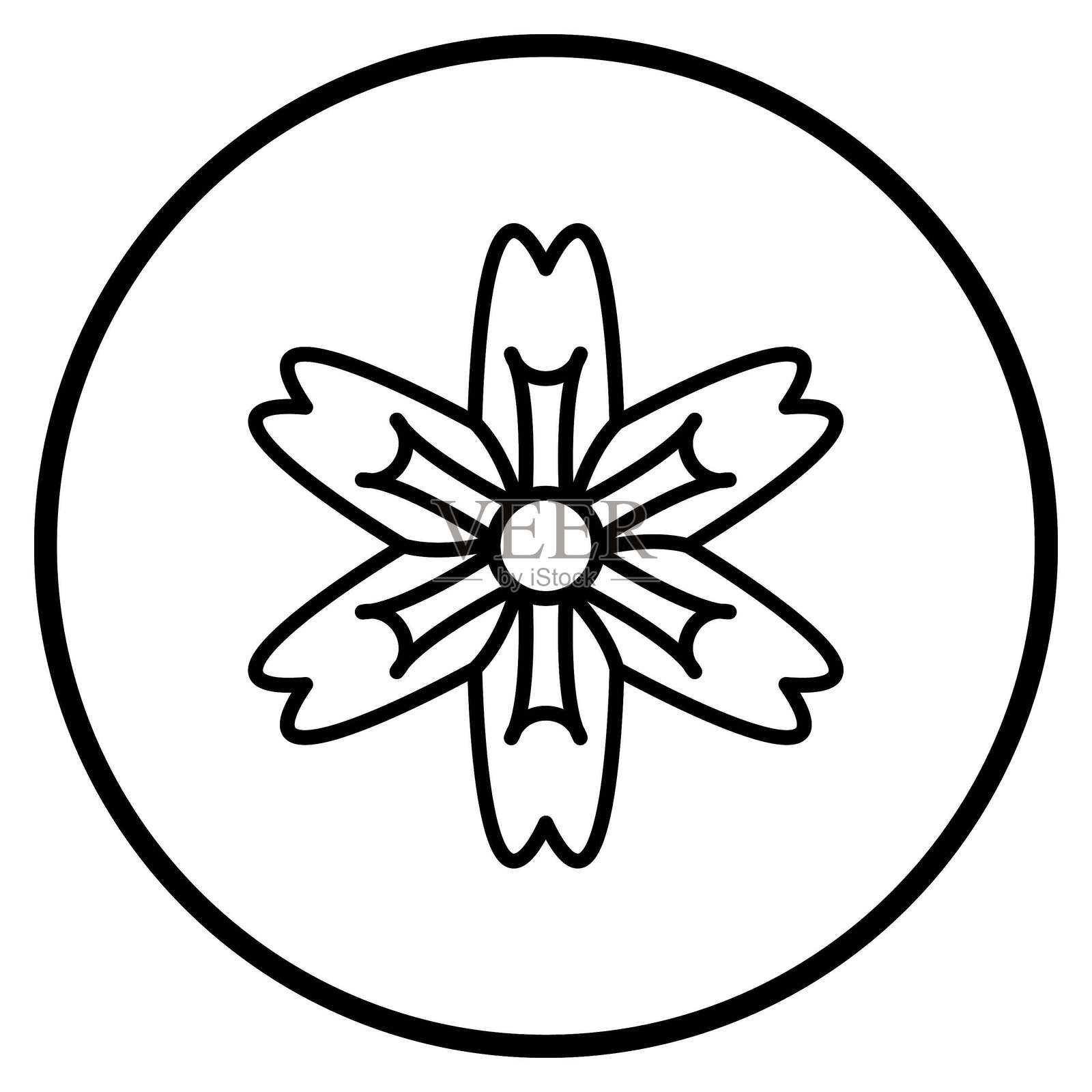 矢量金莲花图标设计插画图片素材