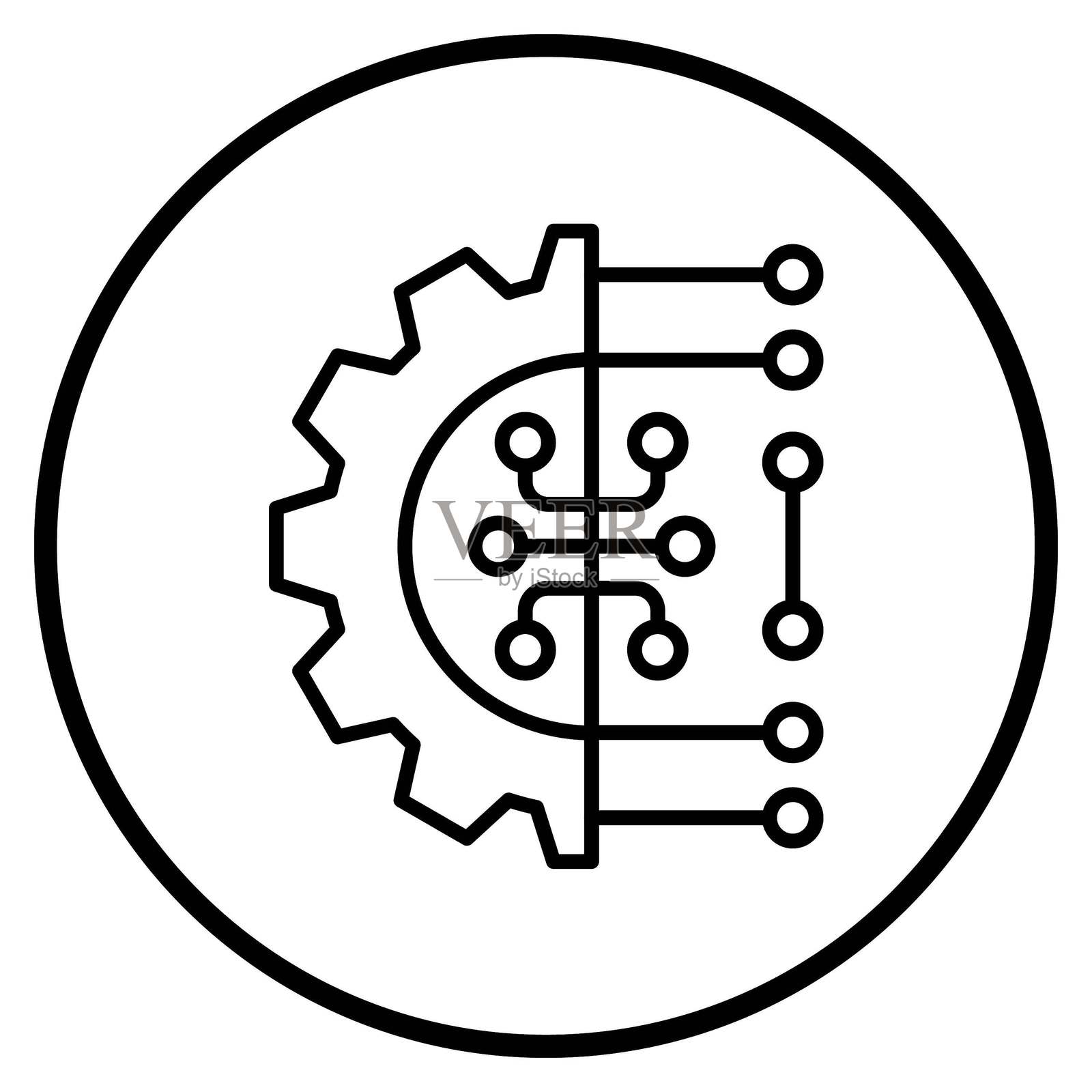 矢量机器学习图标风格设计插画图片素材