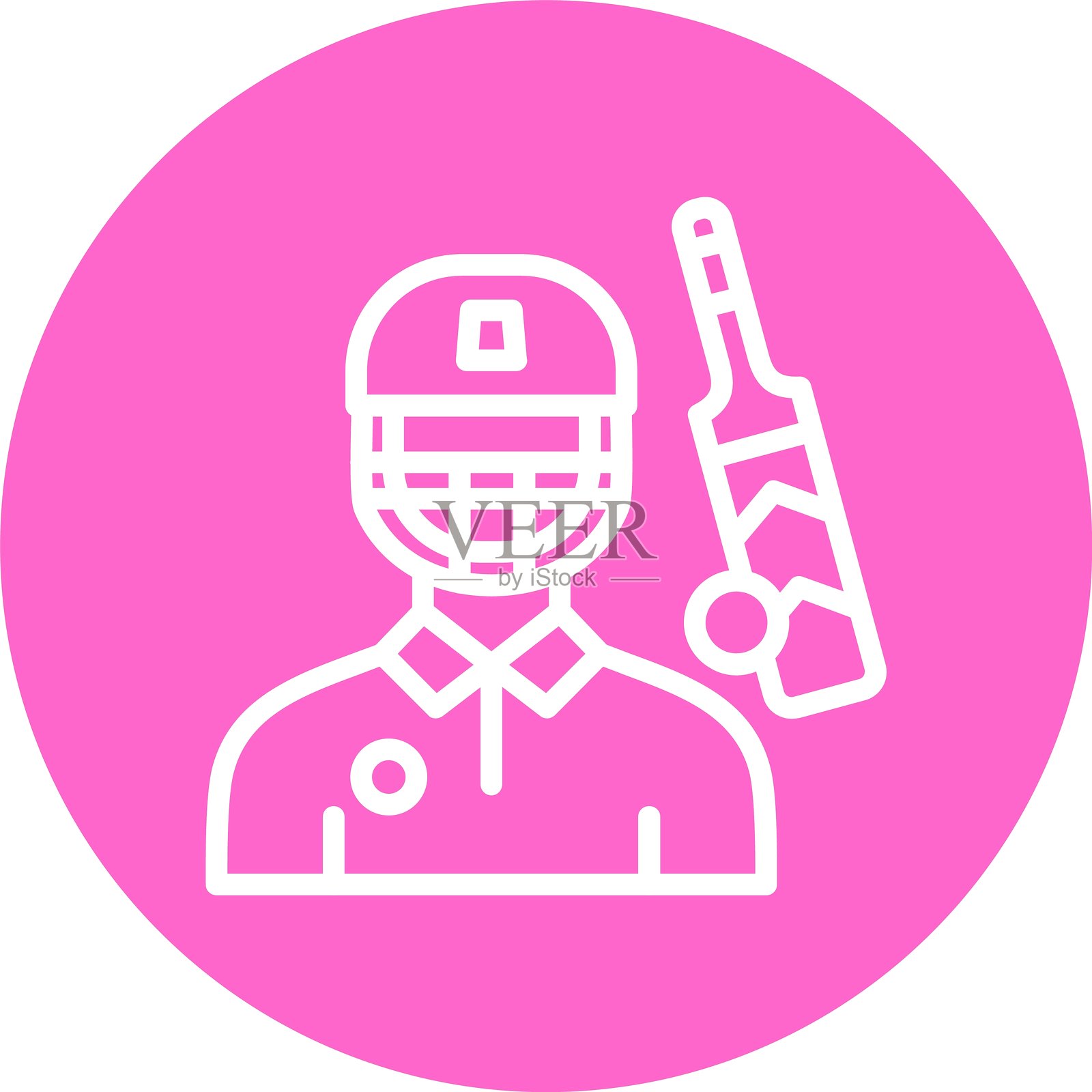 板球运动员线条彩色圆圈插画图片素材