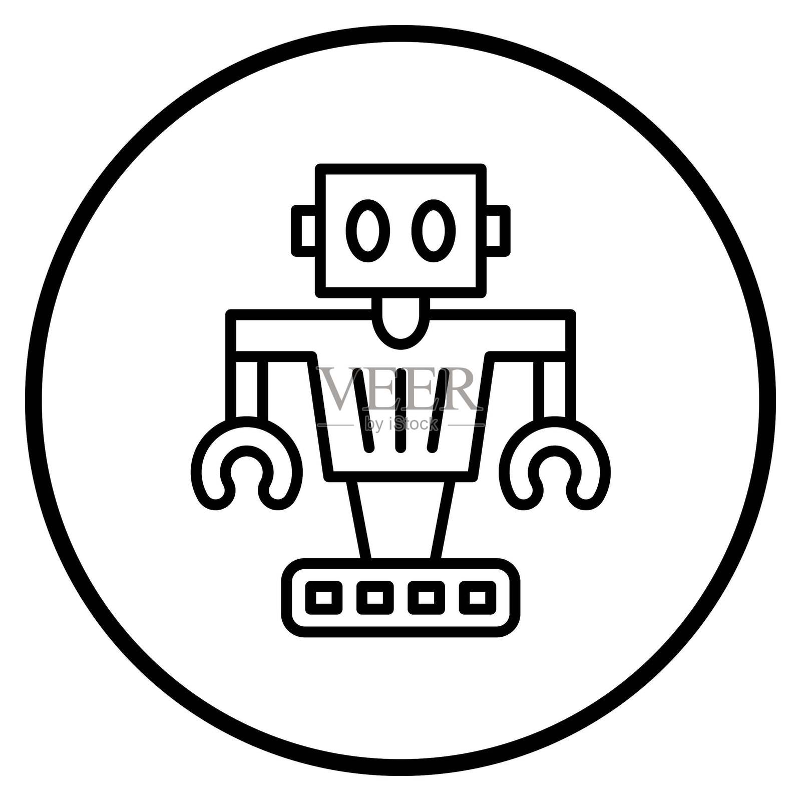 矢量设计自动机器人图标风格插画图片素材