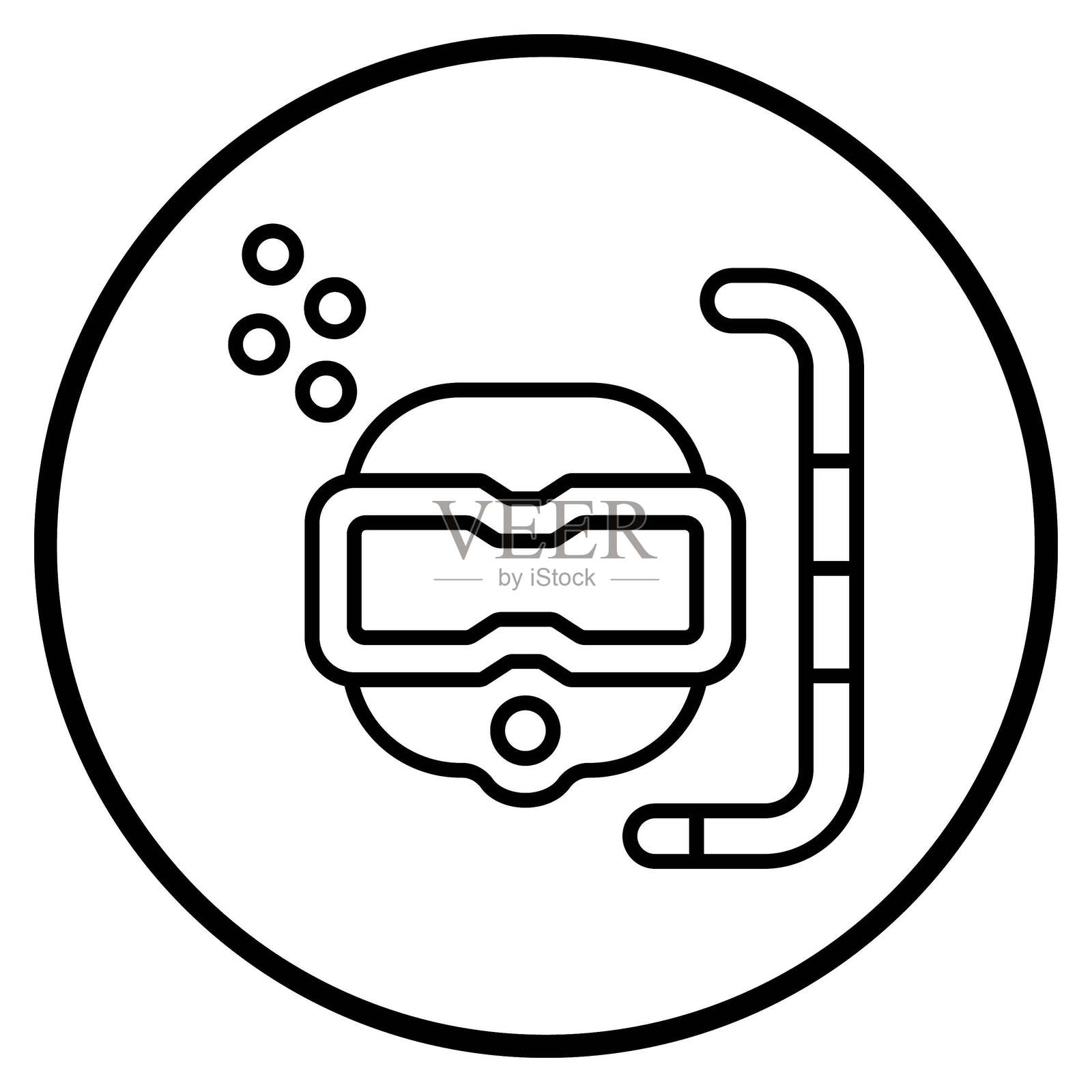 矢量设计 潜水图标风格插画图片素材