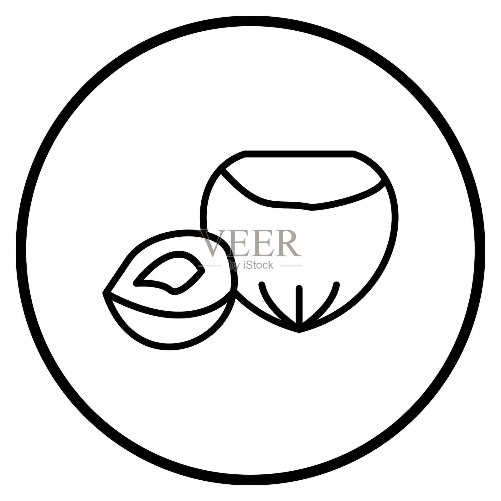 矢量设计榛子图标风格插画图片素材