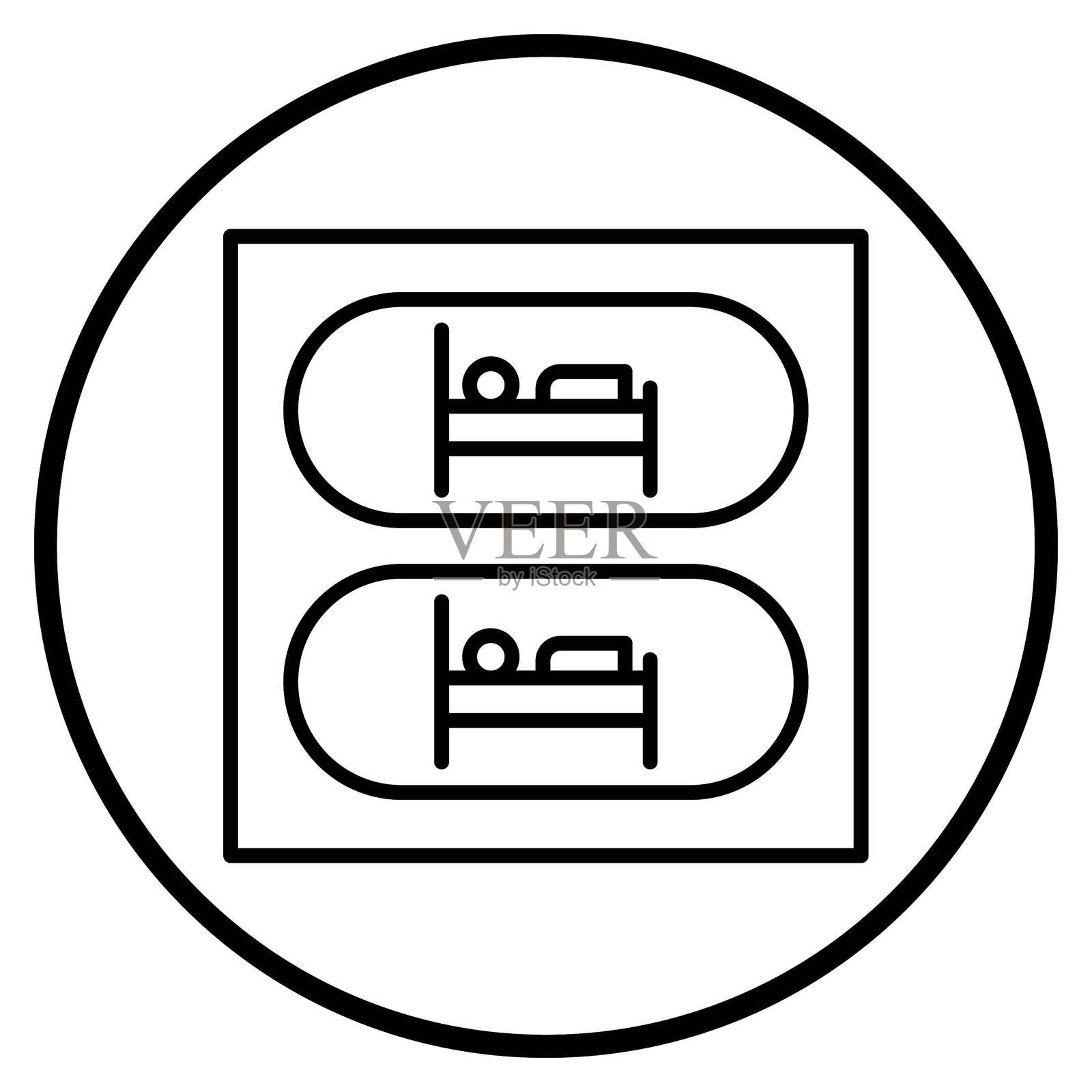 矢量胶囊旅馆图标风格插画图片素材