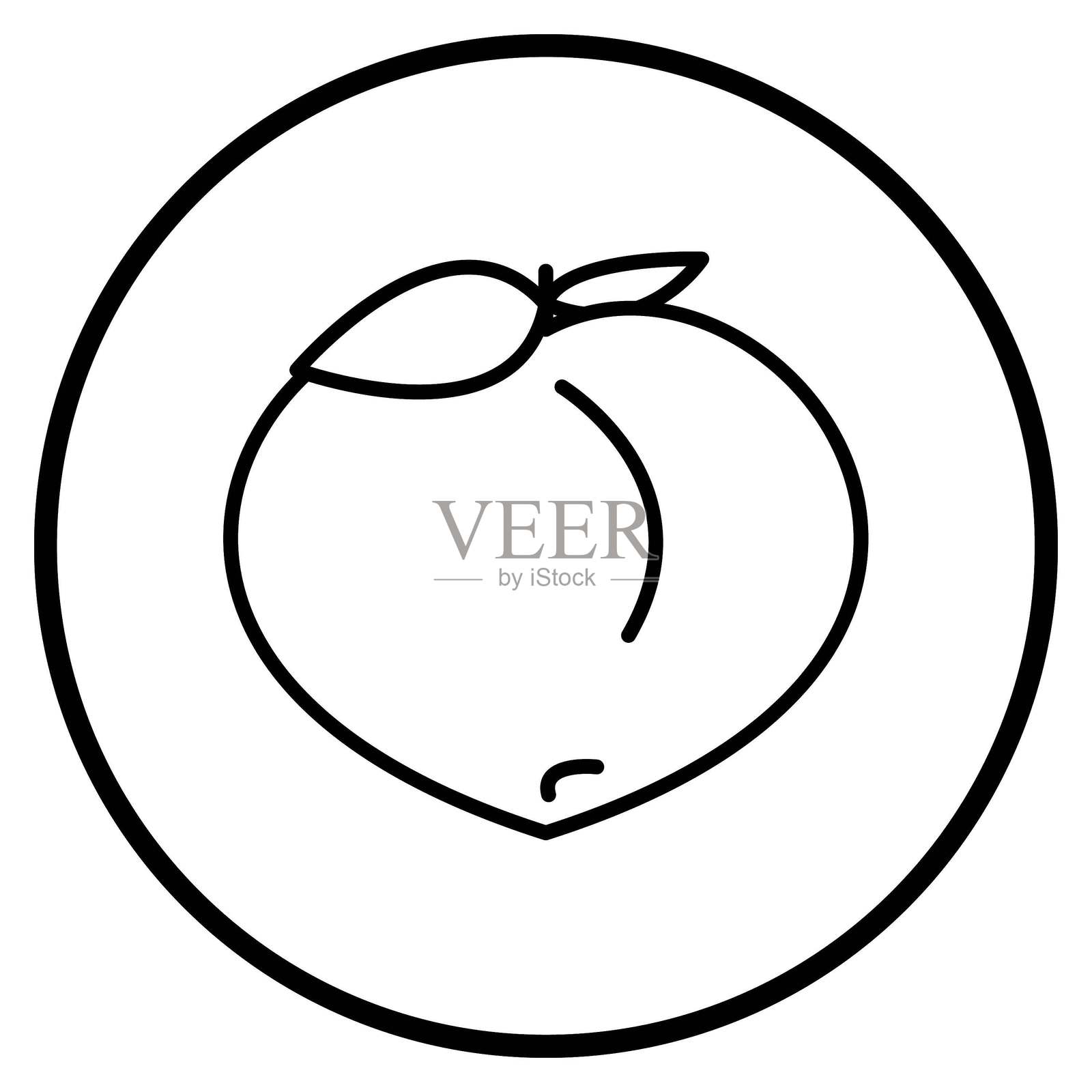 矢量桃子图标风格设计插画图片素材