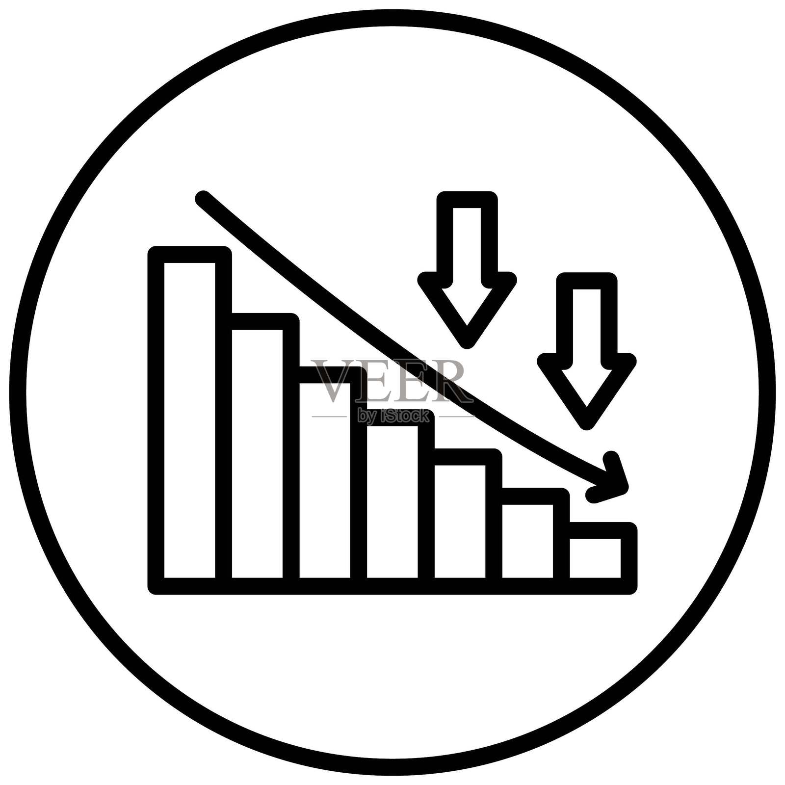 经济衰退矢量设计图标风格插画图片素材