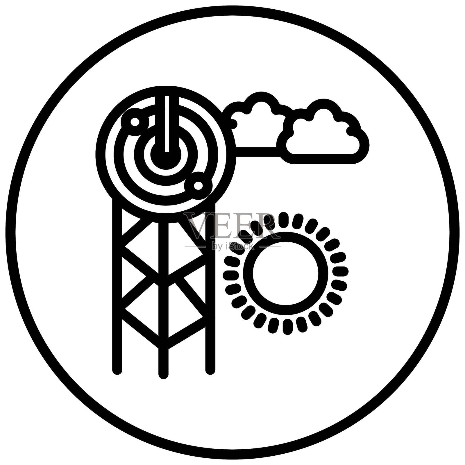 多普勒雷达矢量设计图标风格插画图片素材