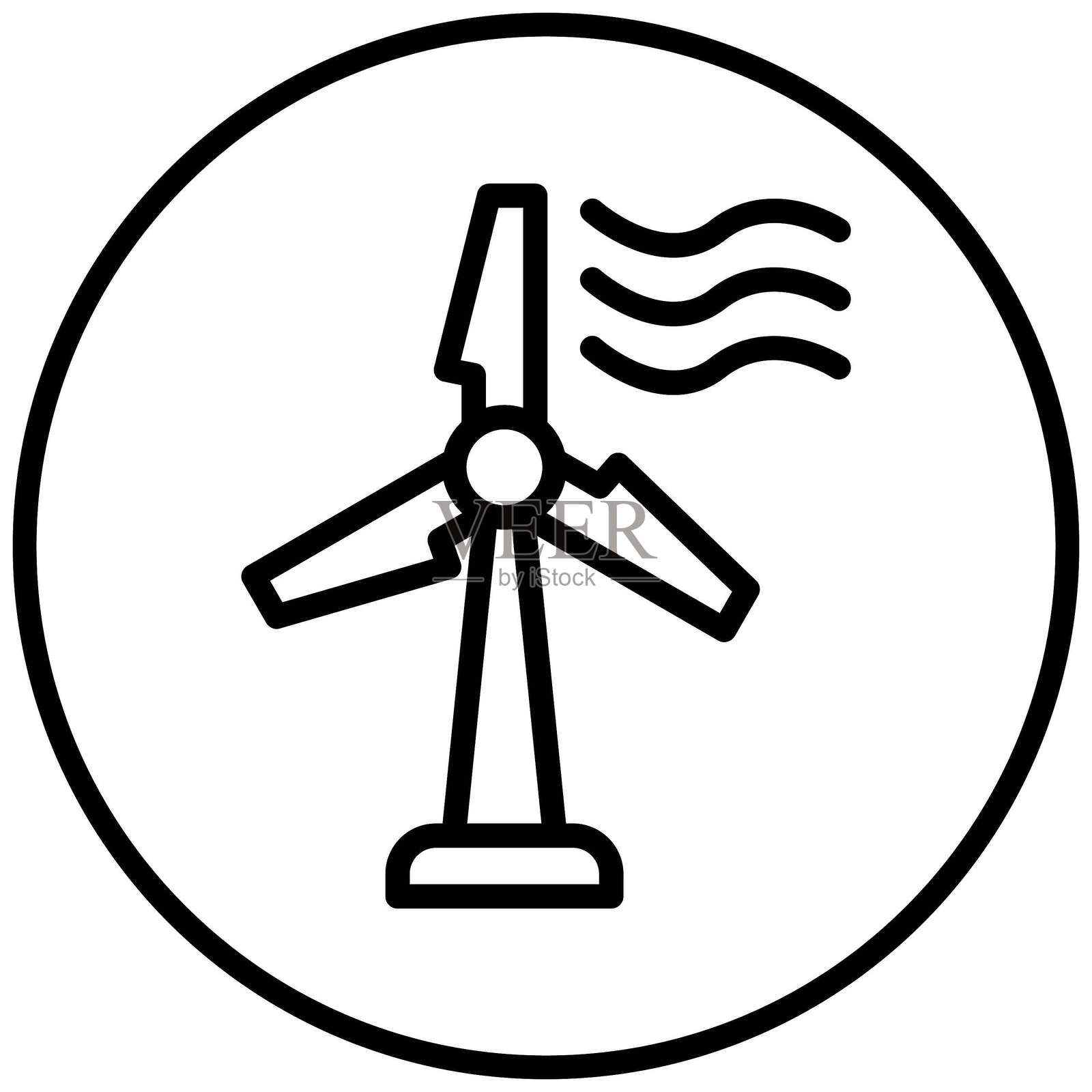 风力涡轮机矢量设计图标风格插画图片素材