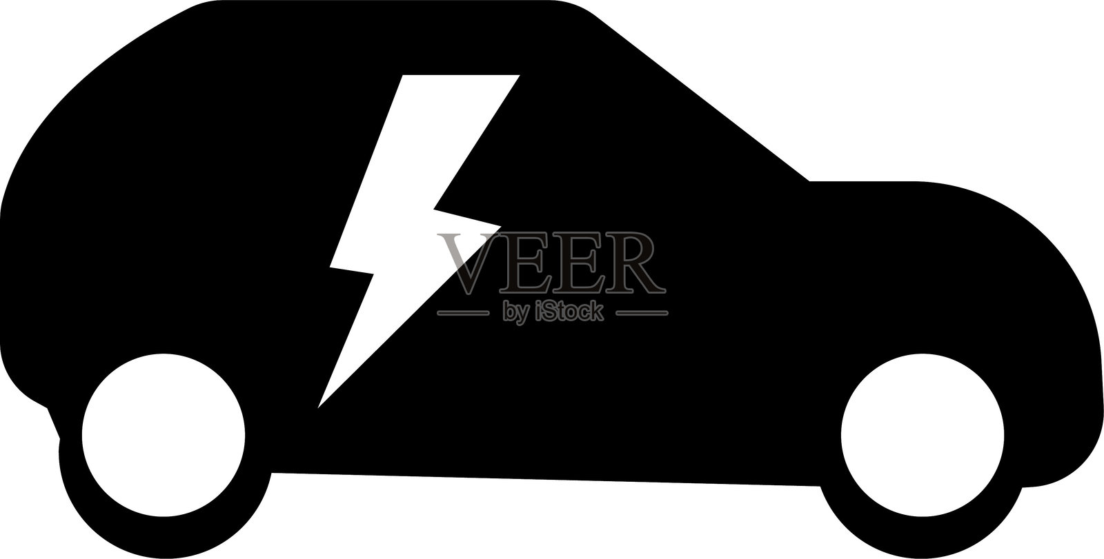 电动环保汽车矢量图标，孤立在透明背景上。充电站。电动生态交通概念。电动汽车电缆电动汽车平面图标用作网页、移动、用户界面插画图片素材