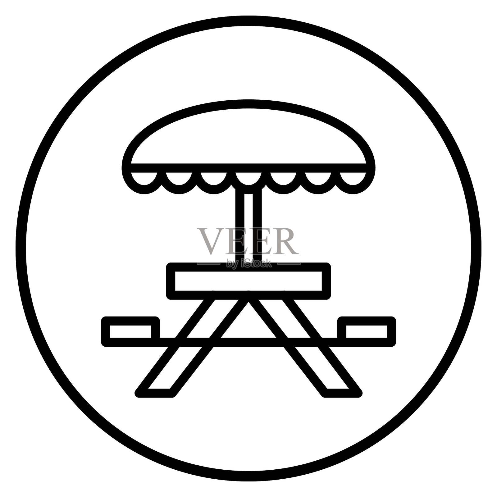 矢量图野餐桌图标风格插画图片素材