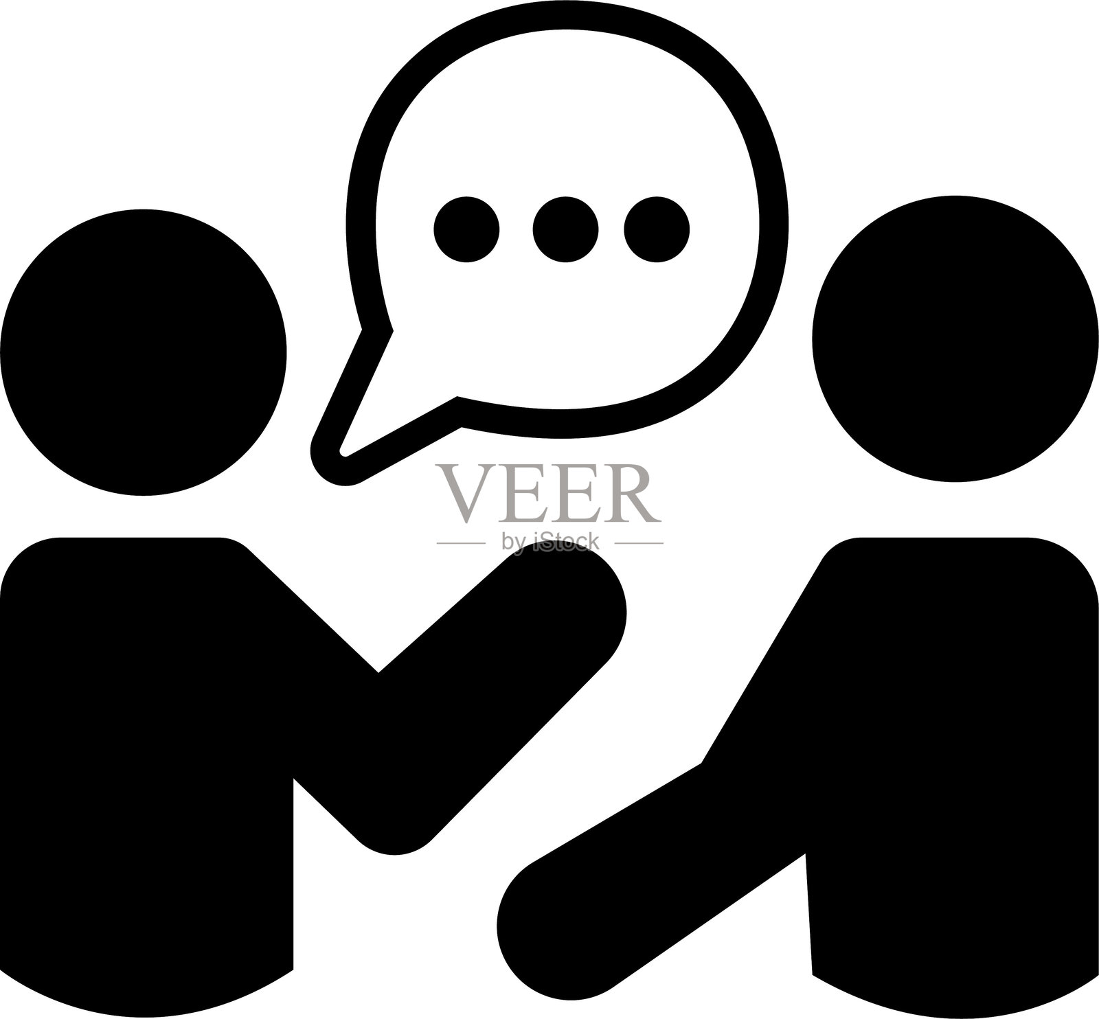 语音图标。沟通图标矢量图形设计元素。包含讨论、对话气泡、交谈、咨询和对话矢量图，孤立在透明背景上，用于移动设备。插画图片素材