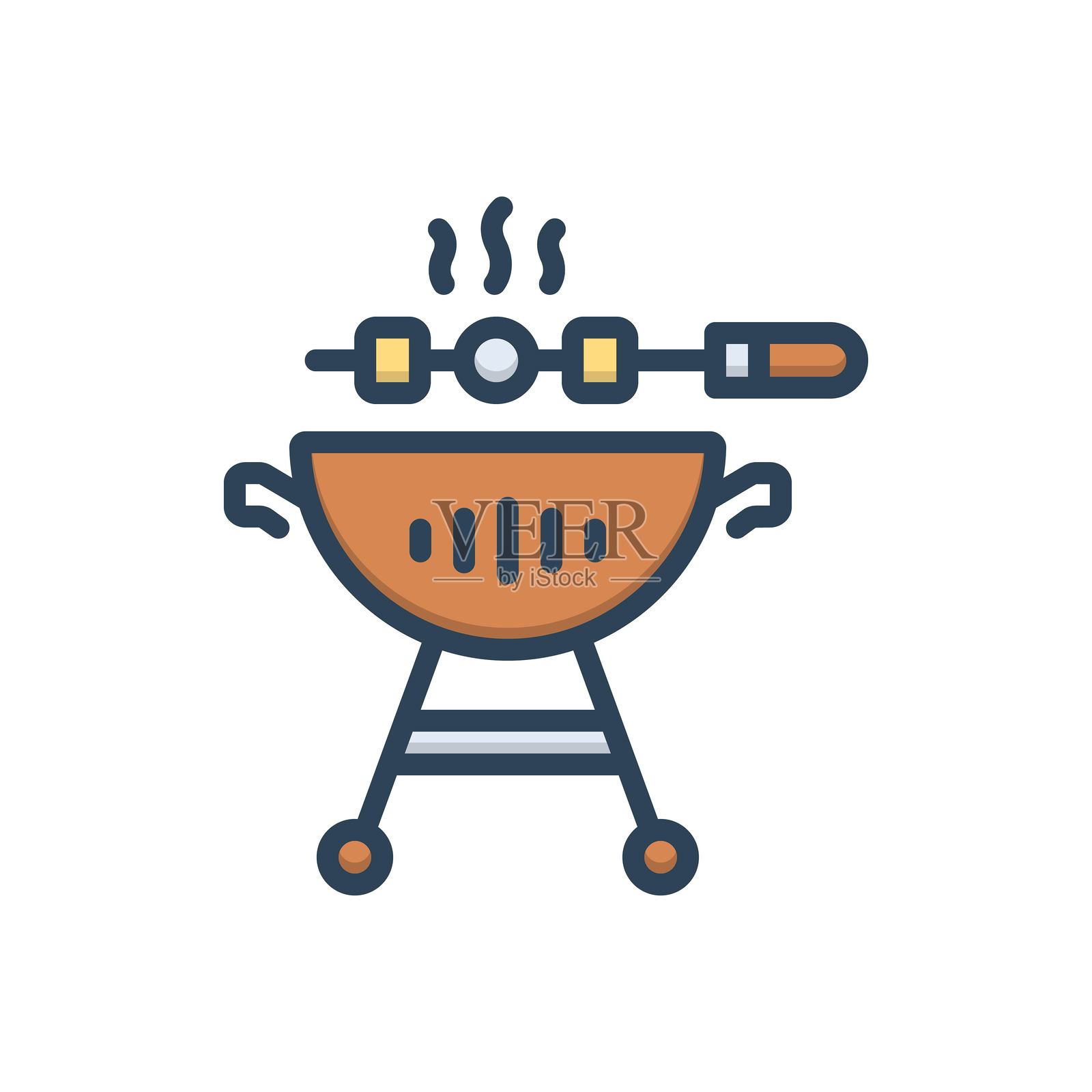 烧烤架插画图片素材