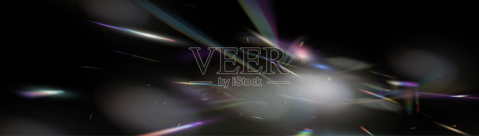 彩虹光晕集合，反射效果，飘落的纸屑。彩虹光效，透明效果，闪耀棱镜，条纹叠加，矢量图。插画图片素材