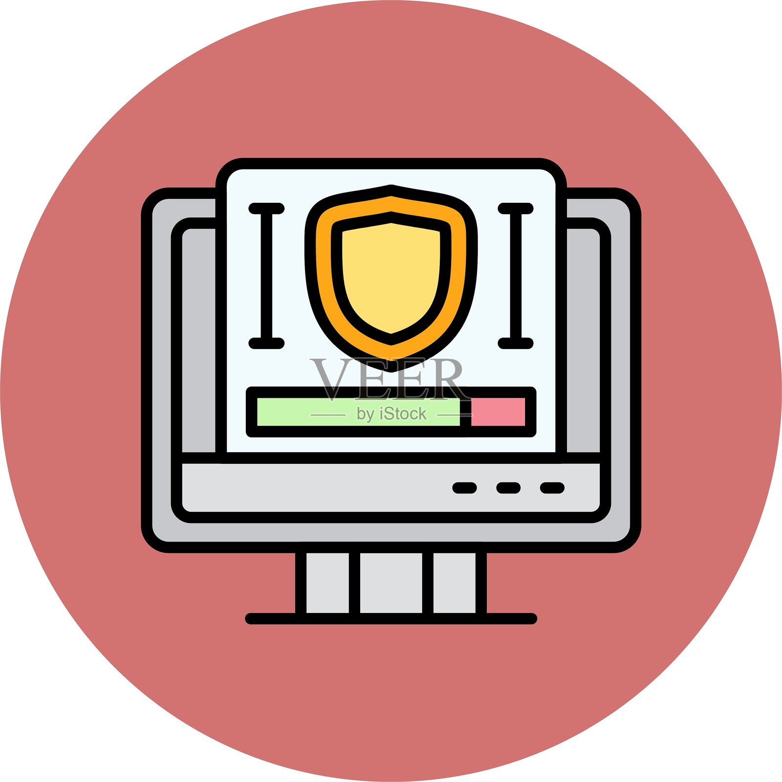 安全系统图标矢量元素插画图片素材