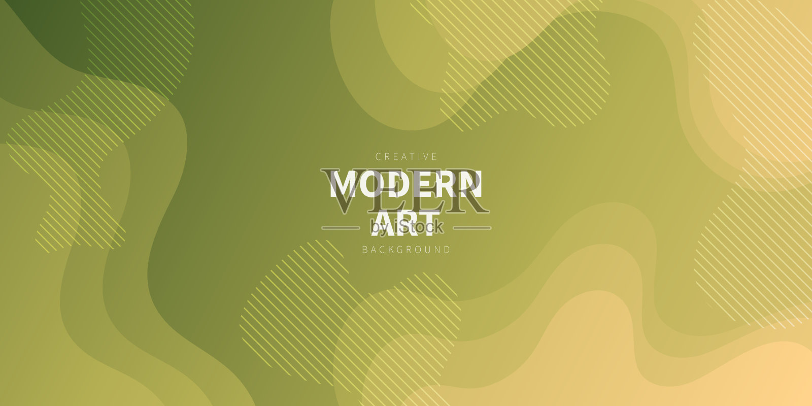 流动的绿色渐变抽象设计 - 时尚背景插画图片素材