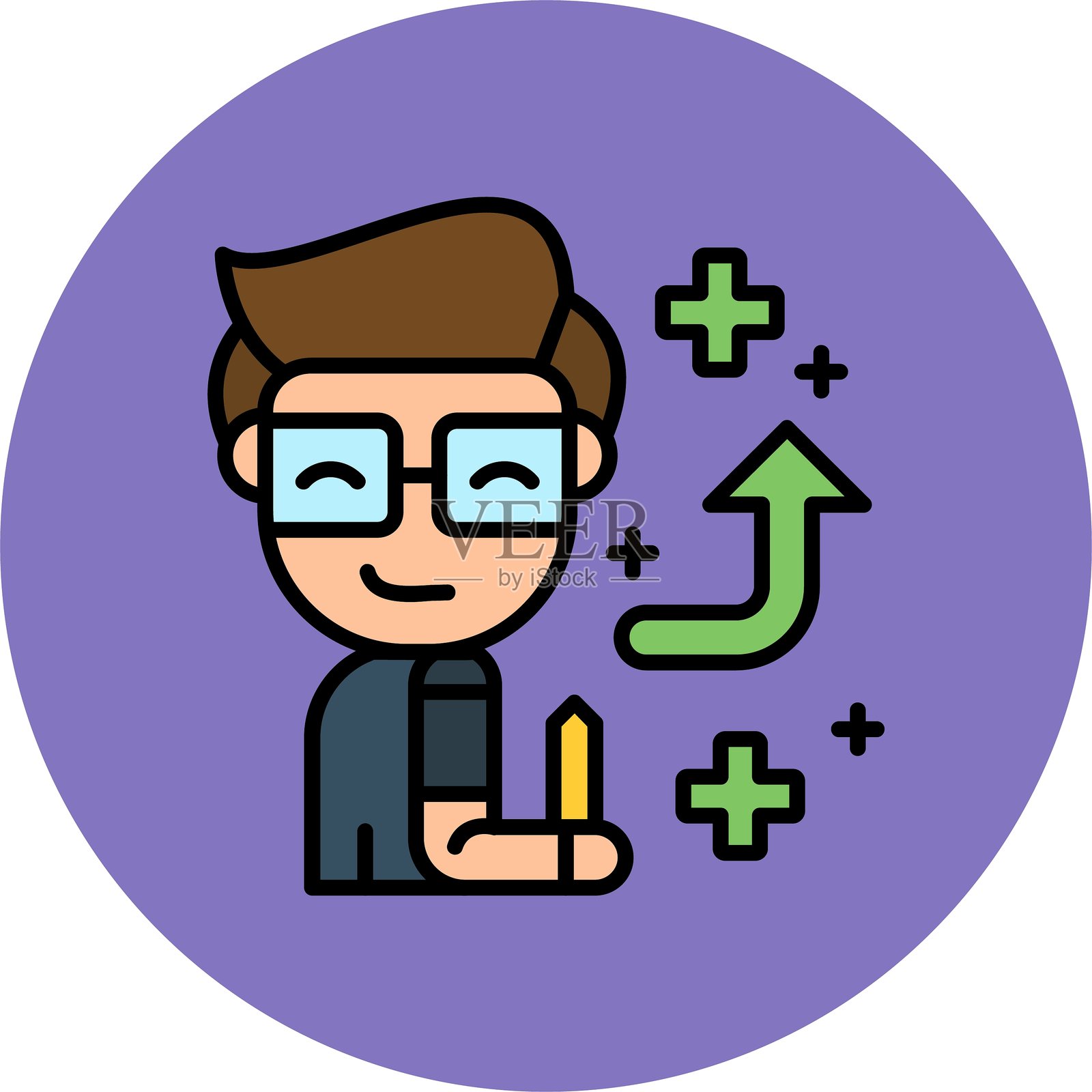 积极思维图标矢量元素插画图片素材