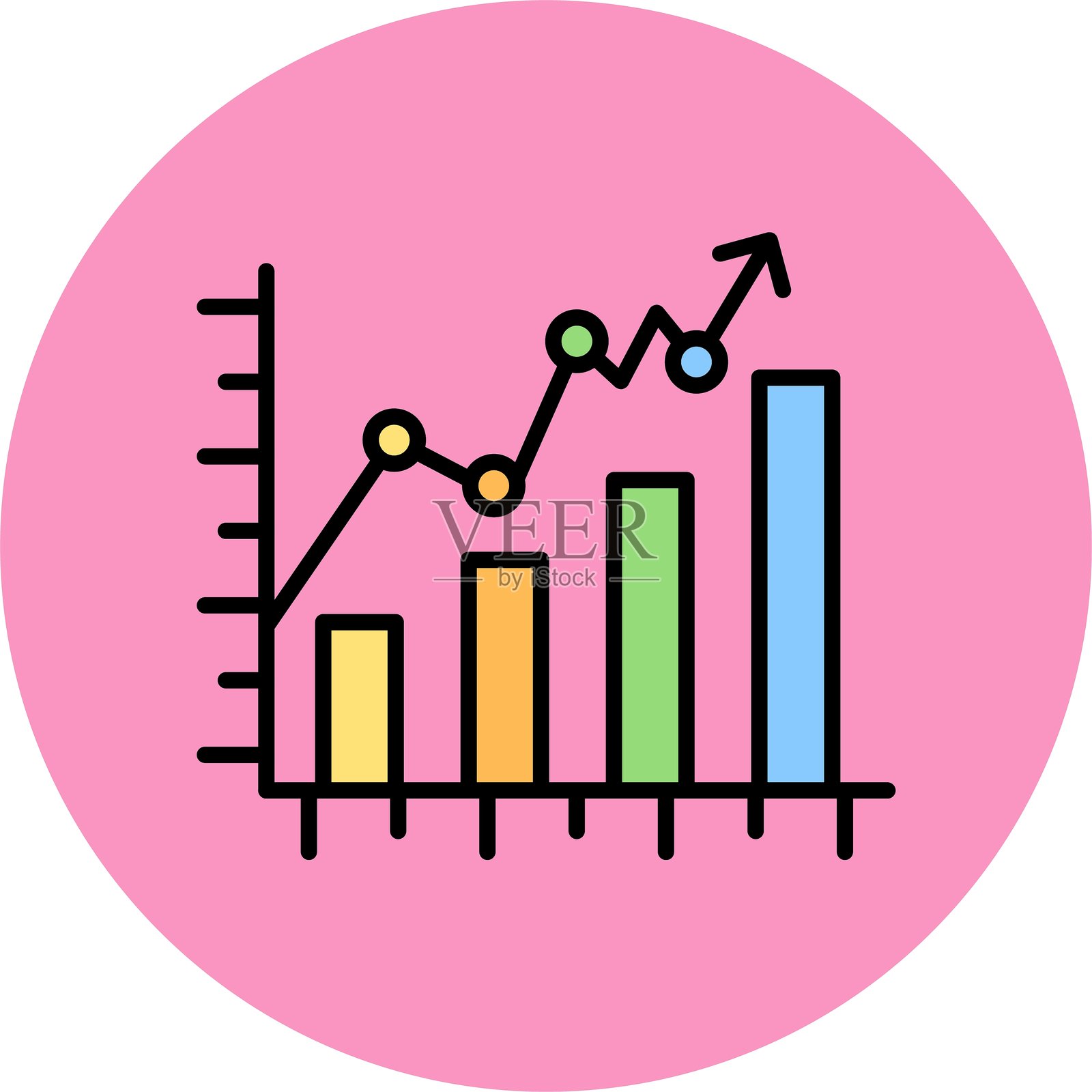 柱状图图标矢量元素插画图片素材