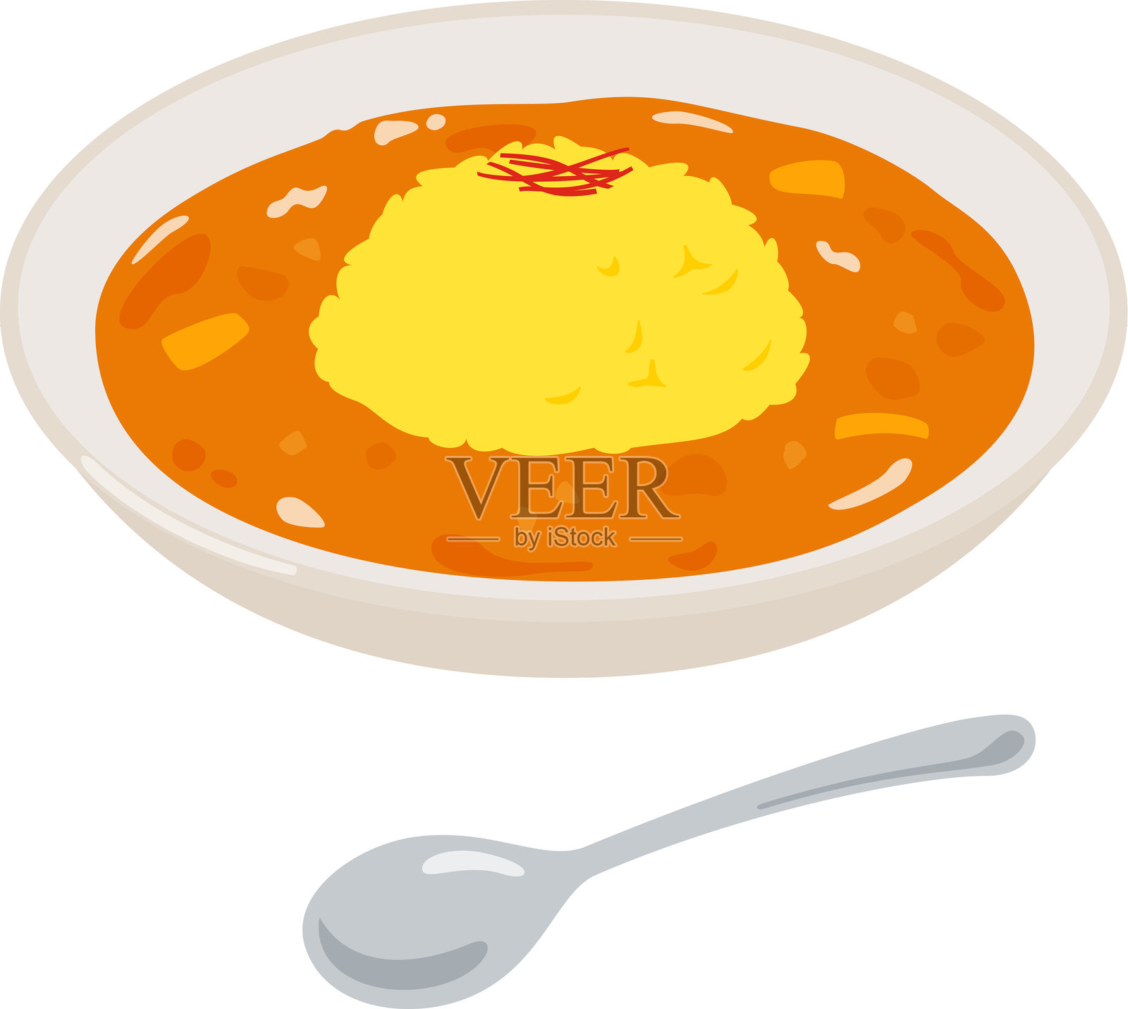 藏红花香米咖喱插画图片素材