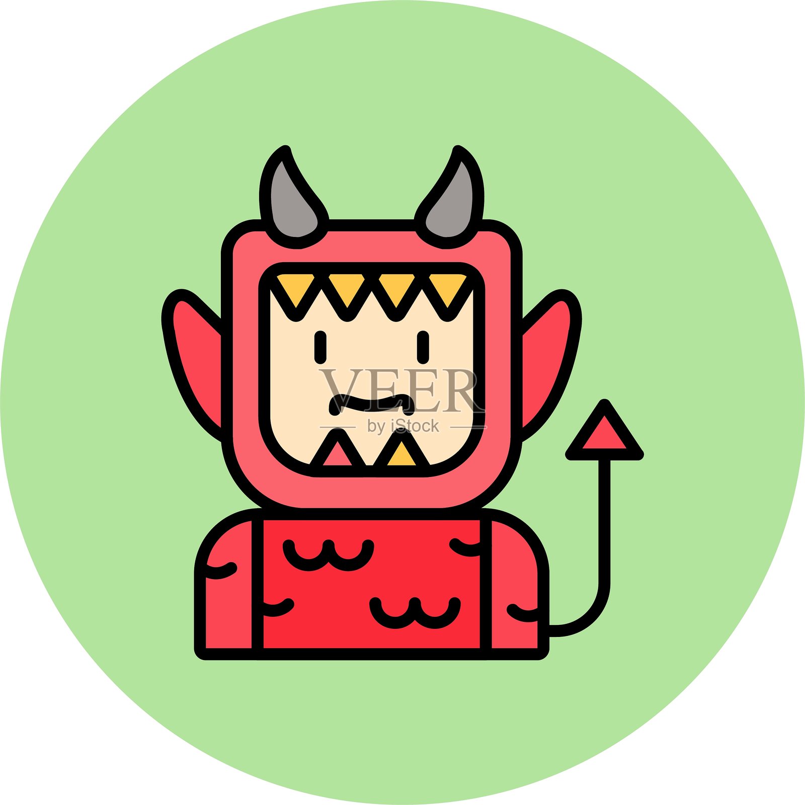 恶魔服装图标矢量元素插画图片素材