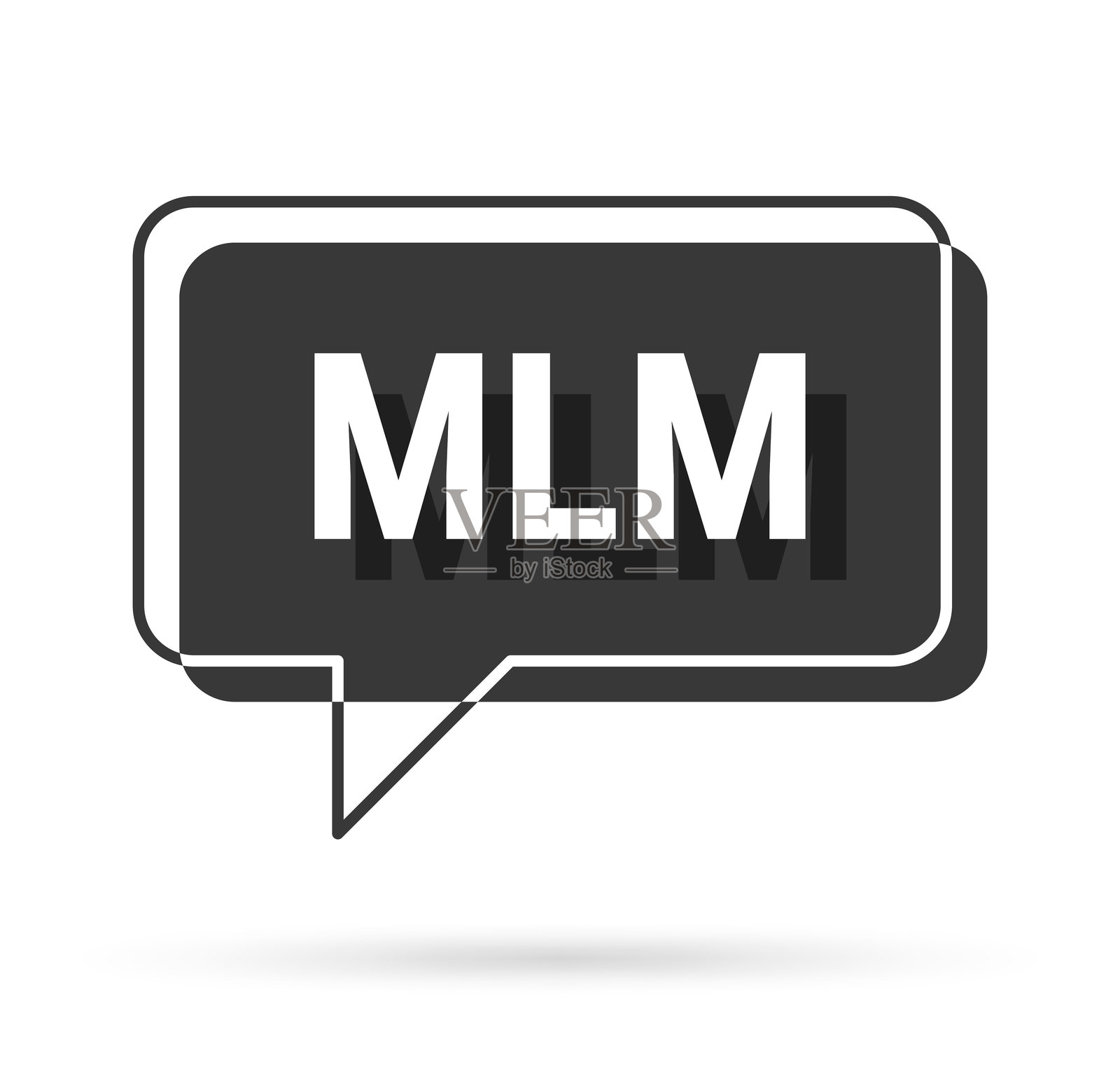 多层次营销 - MLM - 白色背景上的3D黑色语音气泡插画图片素材