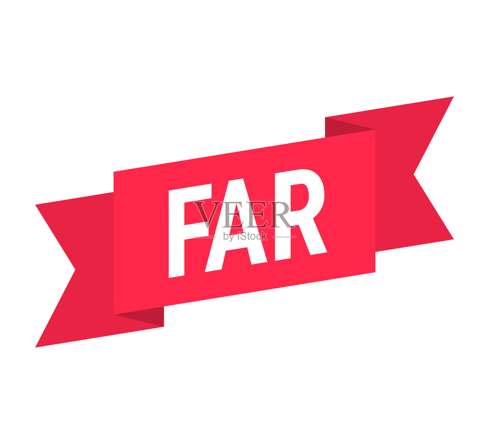 远景 - 白色背景上的红色横幅插画图片素材