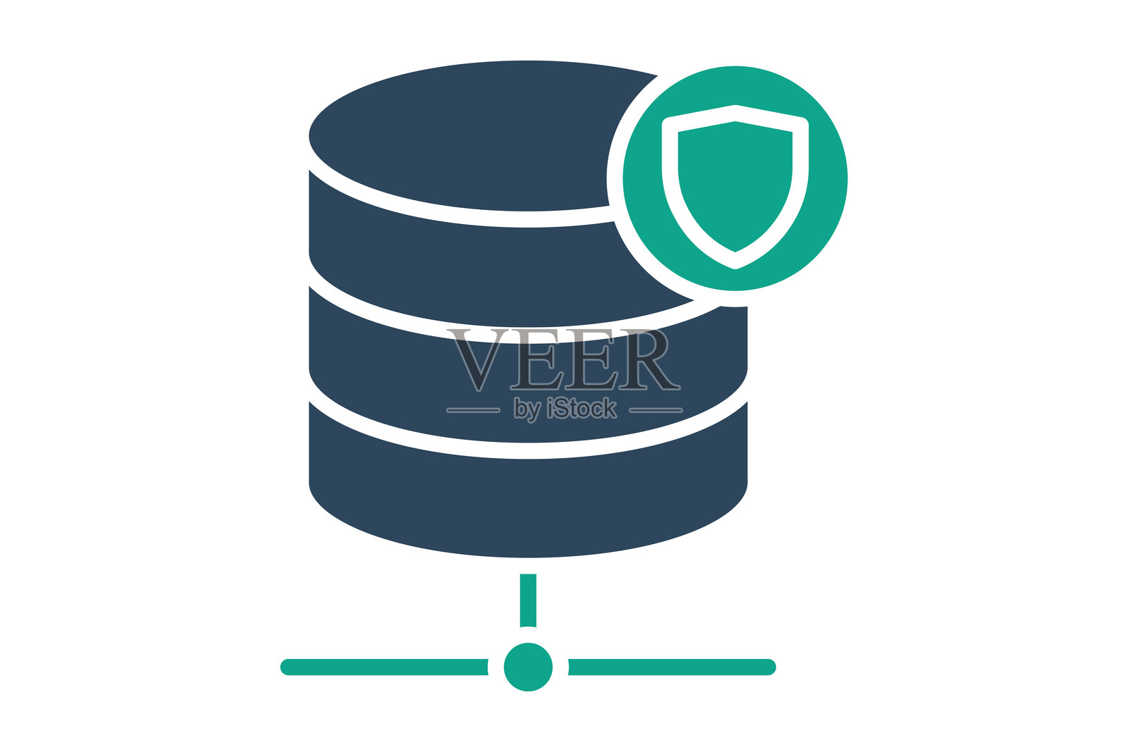 数据库安全图标。实心图标风格。与 IT 支持相关的图标。技术元素矢量图插画图片素材