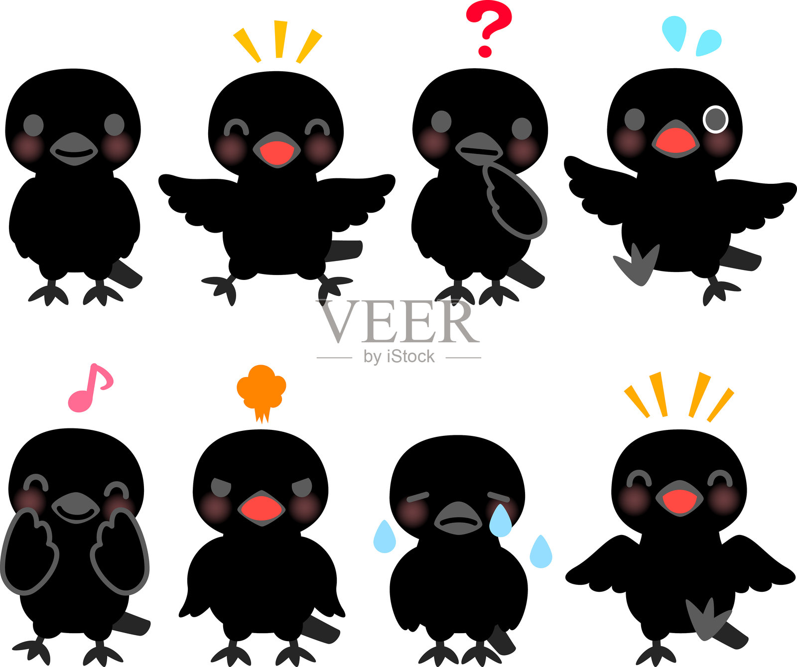 乌鸦角色插画集插画图片素材