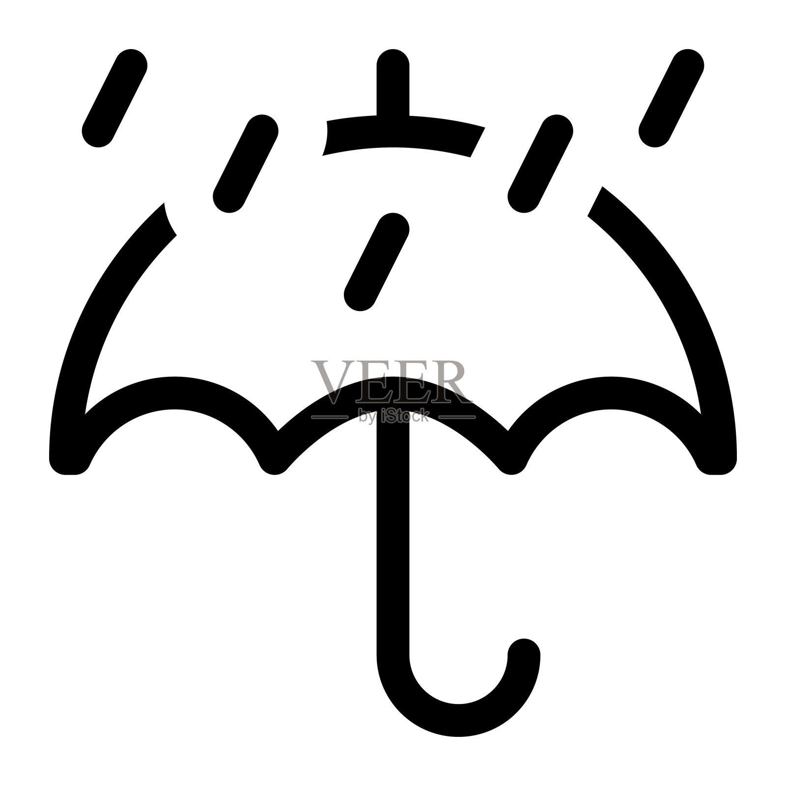 雨伞雨水图标插画图片素材