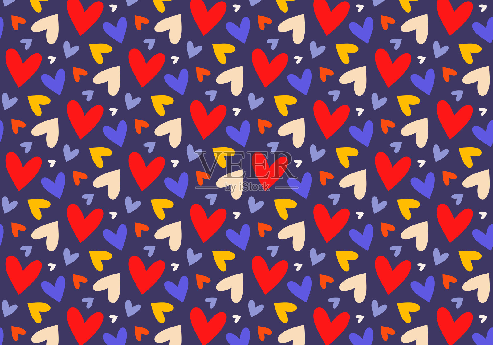 可爱的卡通风格复古无缝图案插画图片素材