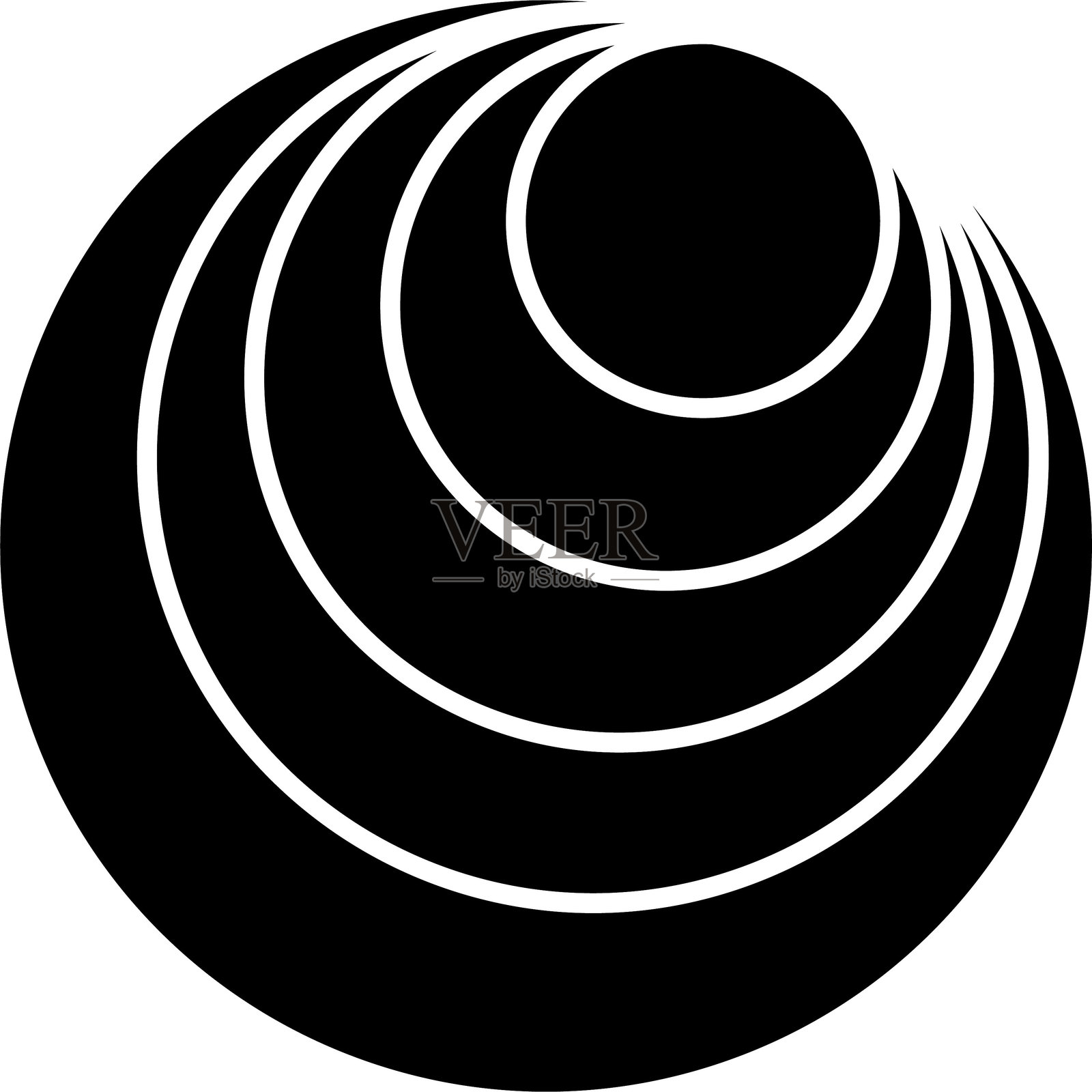 同心涟漪圆圈图标。地震警报雷达。径向信号、声纳波、声波环。触碰效果或脉冲，矢量图形设计元素，孤立在透明背景上。插画图片素材