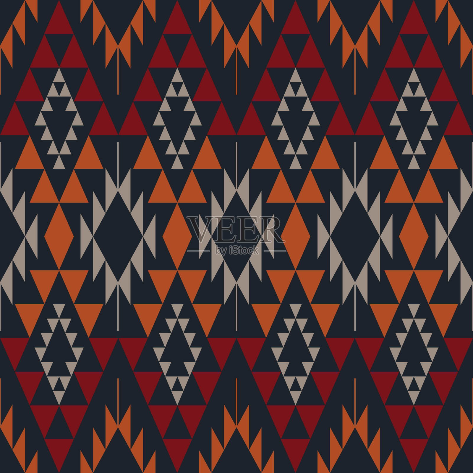 阿兹特克部落几何图案插画图片素材