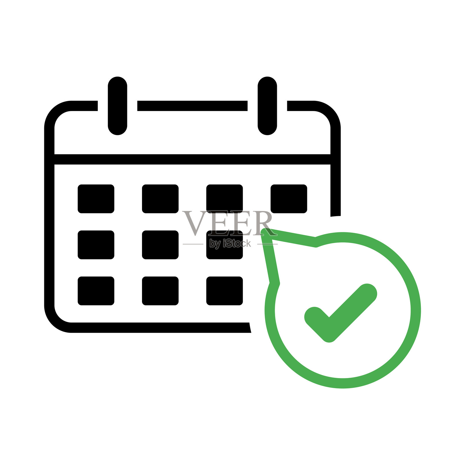 预约和日历图标插画图片素材