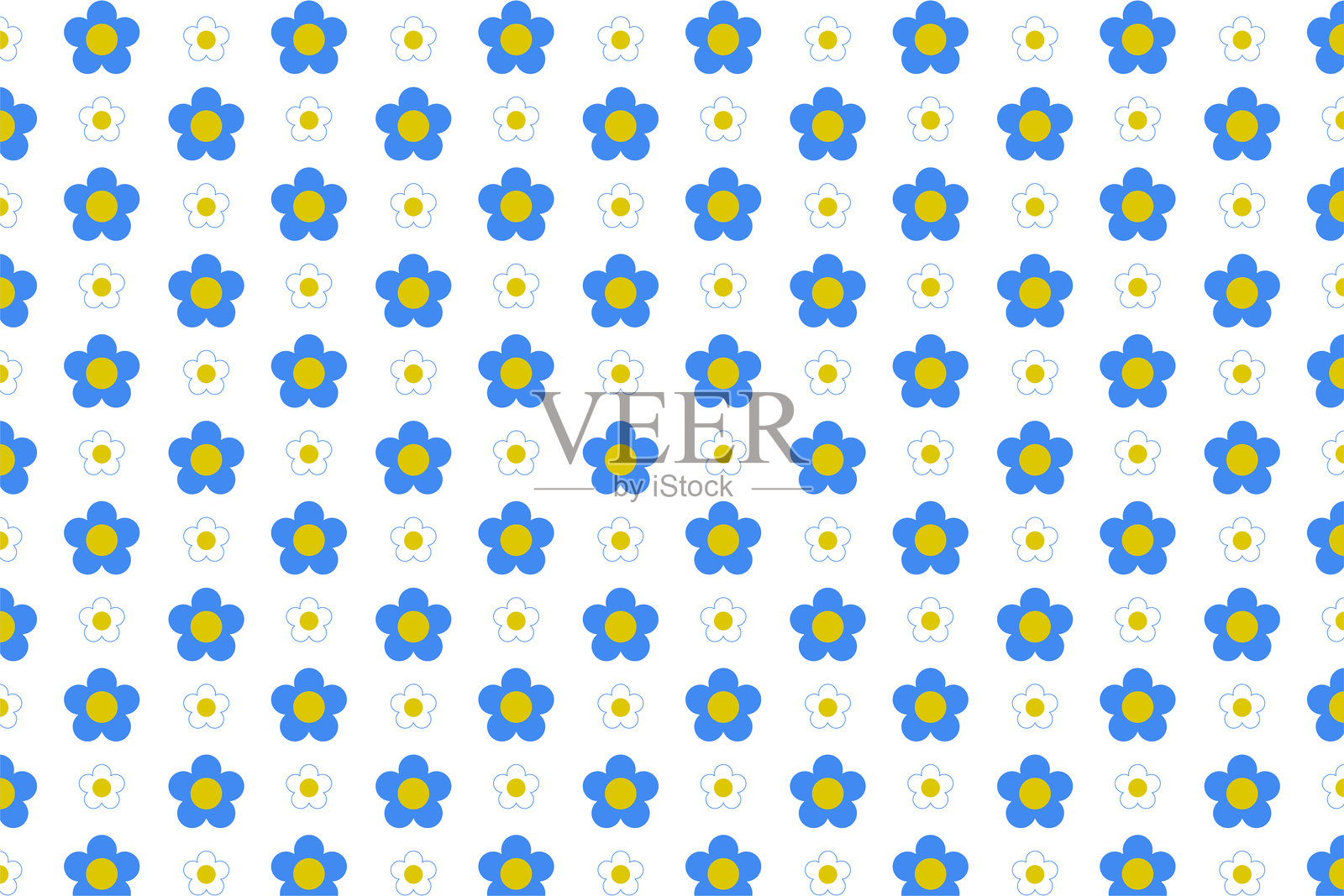 简约花卉织物绘画图案背景，适用于网页或印刷。春季花卉横幅，手绘矢量图。插画图片素材