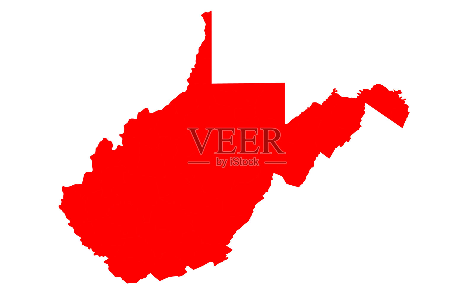 美国联邦州西弗吉尼亚州地图插画图片素材