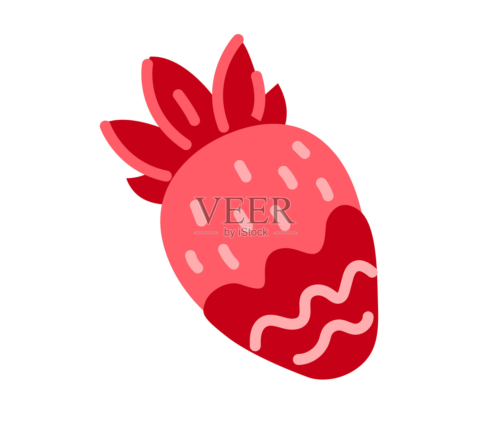 巧克力草莓。手绘卡通插画。插画图片素材