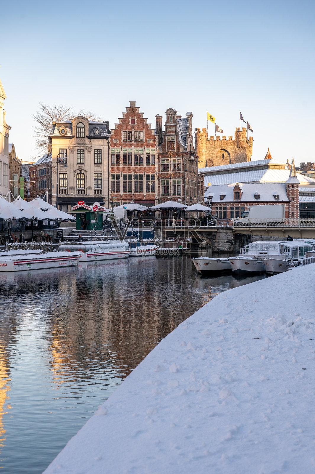 冬季的根特户外景象照片摄影图片