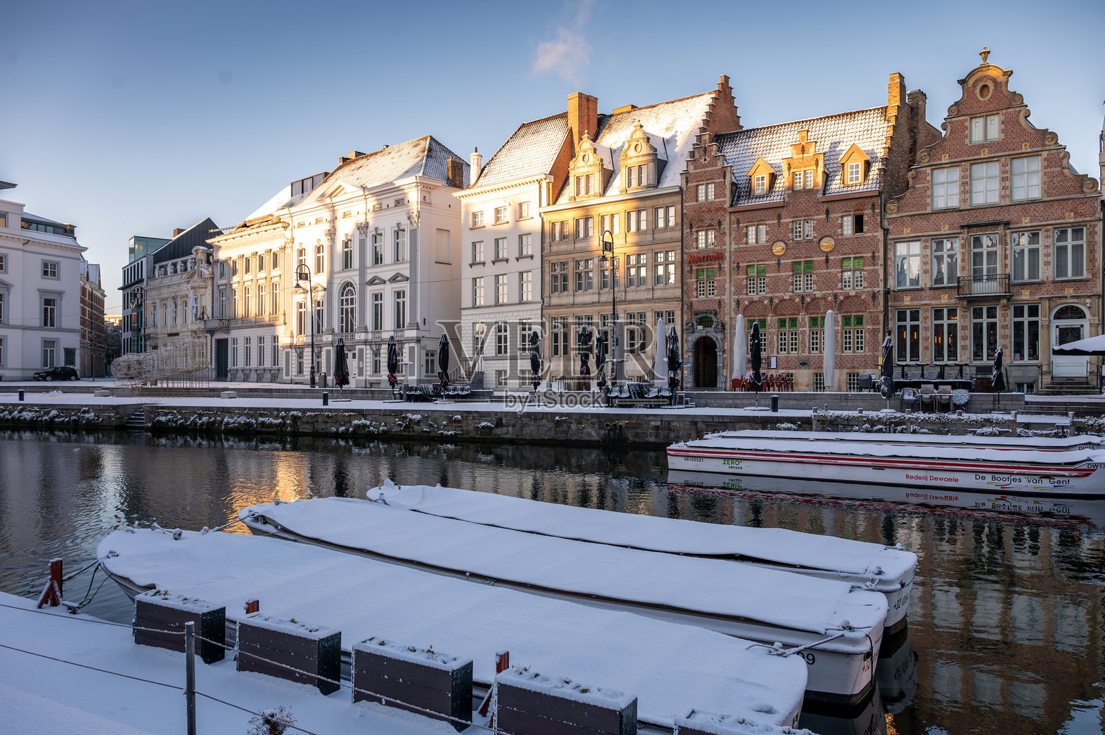 冬季的根特户外景色照片摄影图片