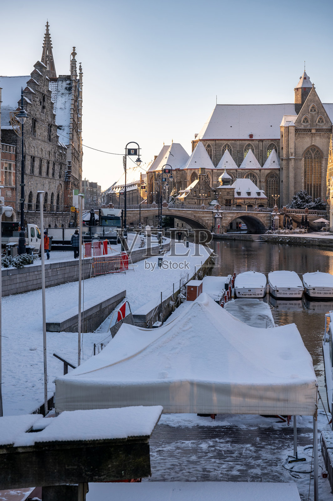 冬季的根特户外风光照片摄影图片