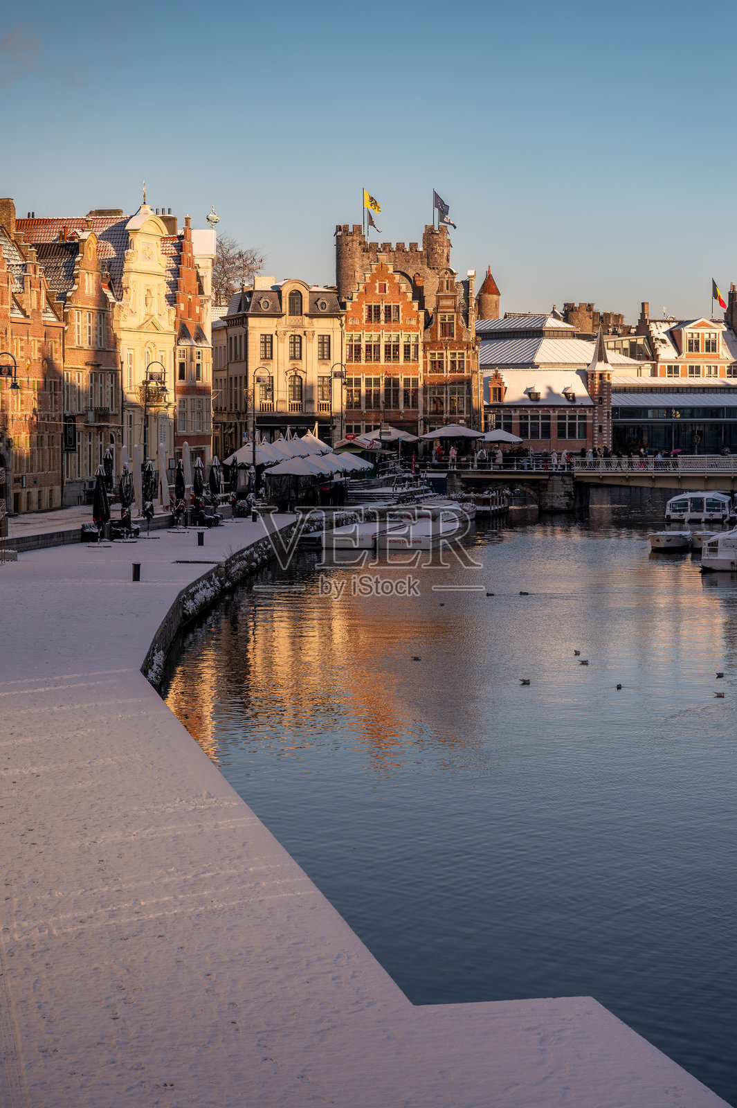 冬季的根特户外景象照片摄影图片