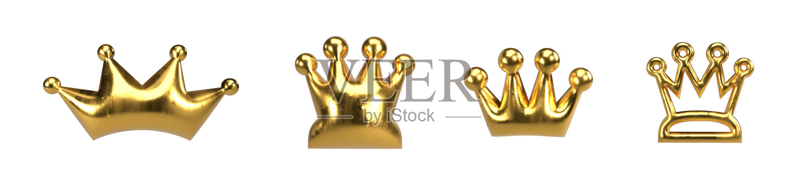 金色皇冠的3D渲染图集照片摄影图片