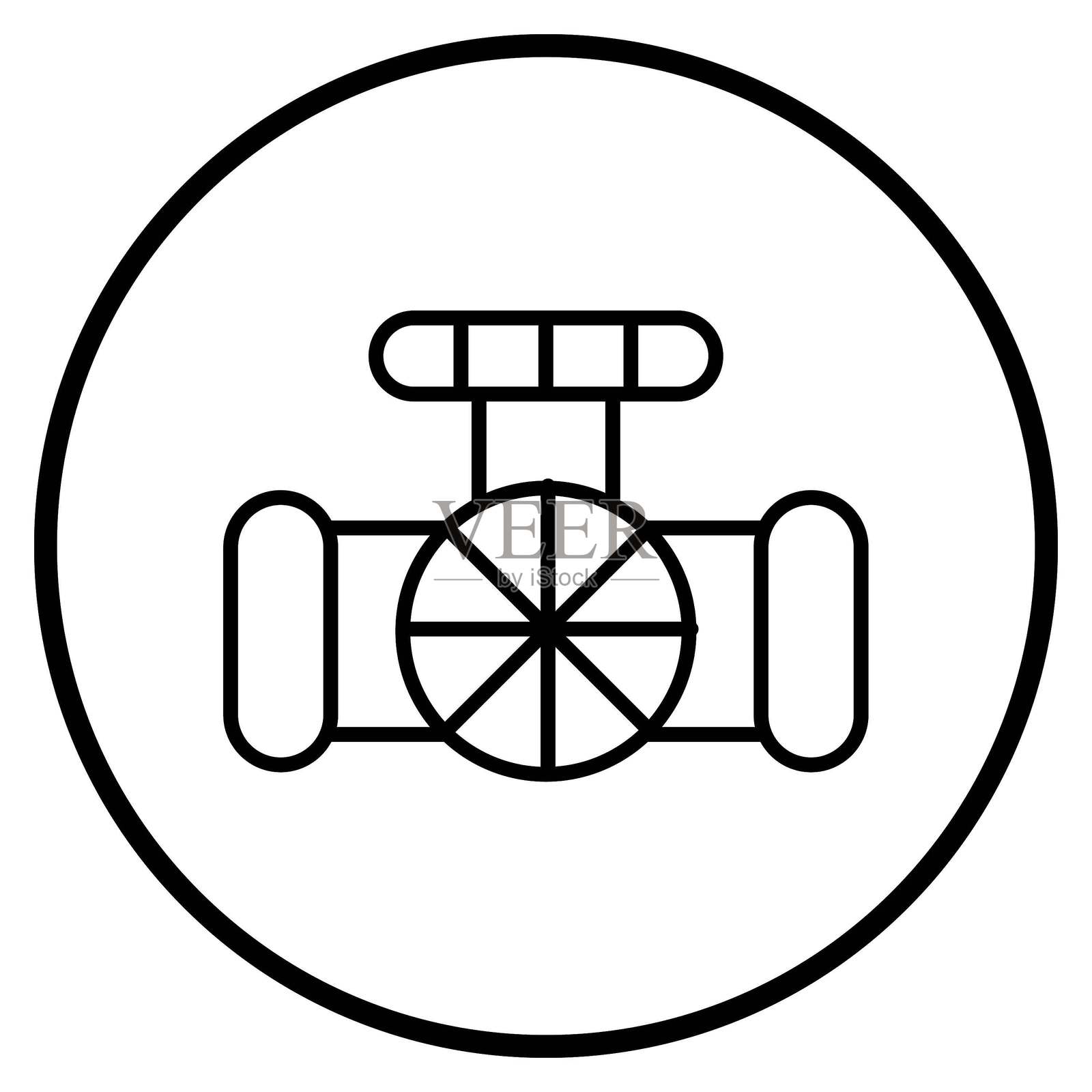 矢量设计的阀门图标风格插画图片素材