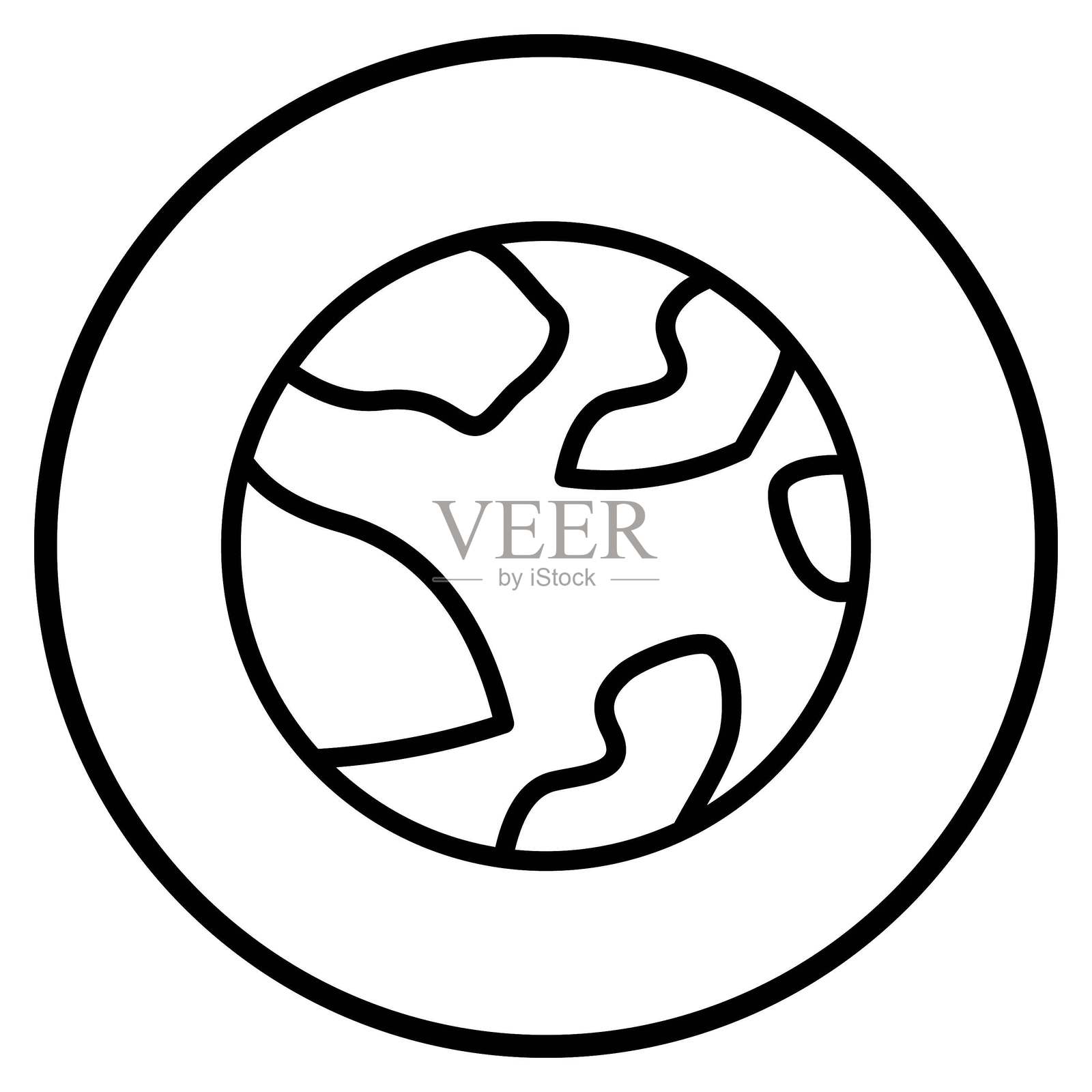 矢量地球图标设计风格插画图片素材