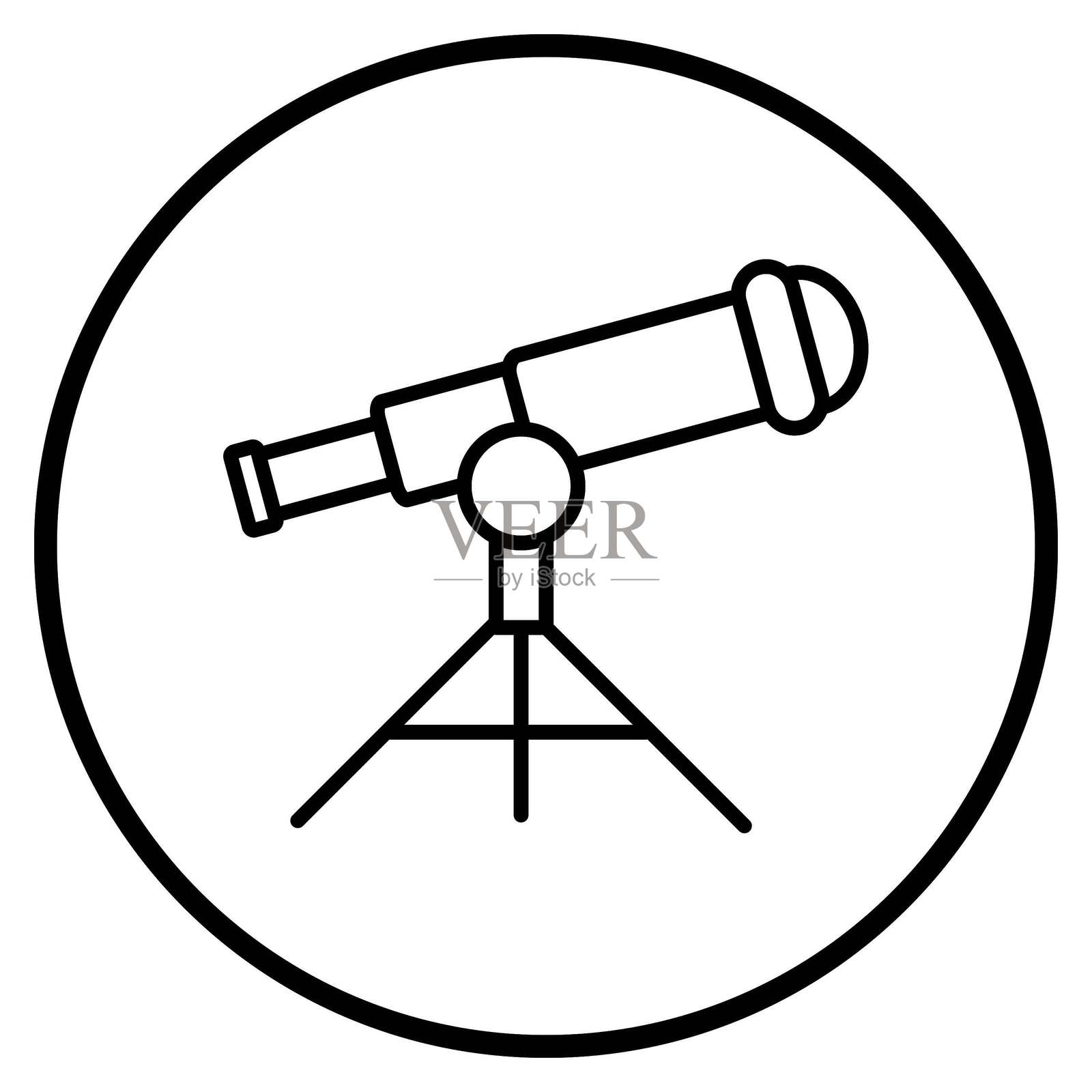 矢量望远镜图标设计风格插画图片素材