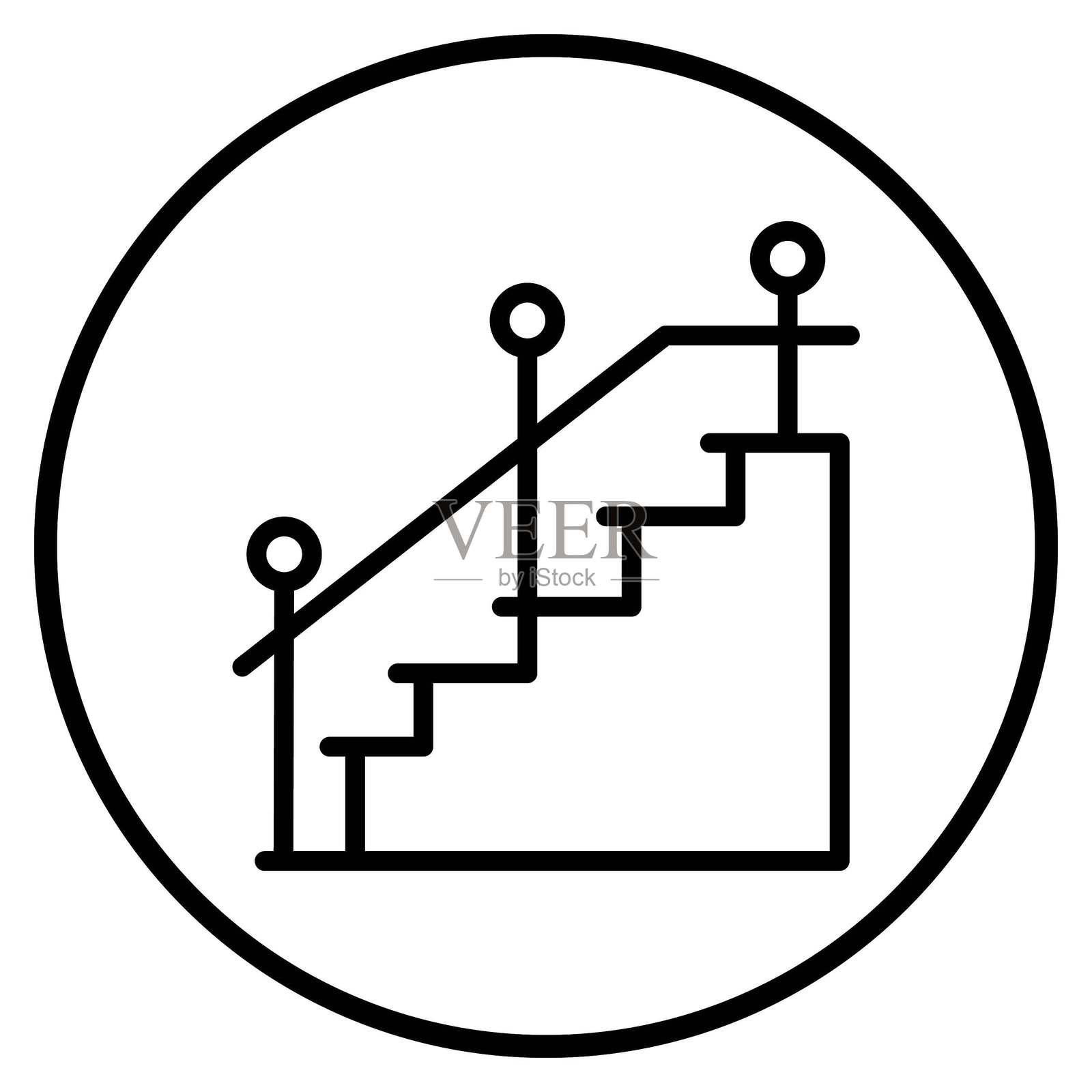 矢量楼梯图标设计风格插画图片素材