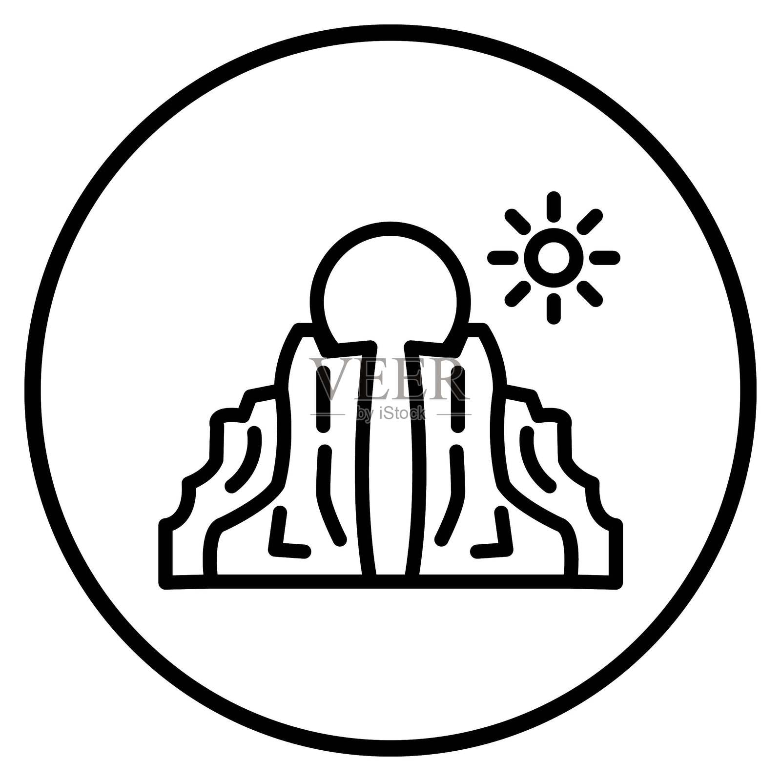 矢量大峡谷图标风格设计插画图片素材